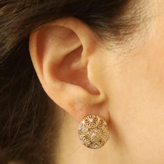 Diamond Geometric Starburst Stud Earrings Round Brilliant .21ctw Oval Pierced