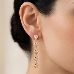 Diamond Ghotic Skull Dangle Earrings 14kt Yellow Gold Jewelry Push Back