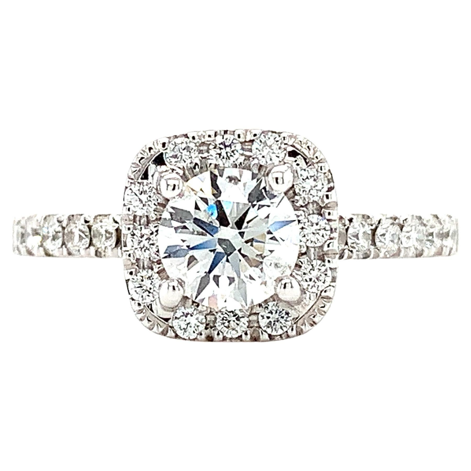 Diamond GIA certified halo engagement ring platinum
