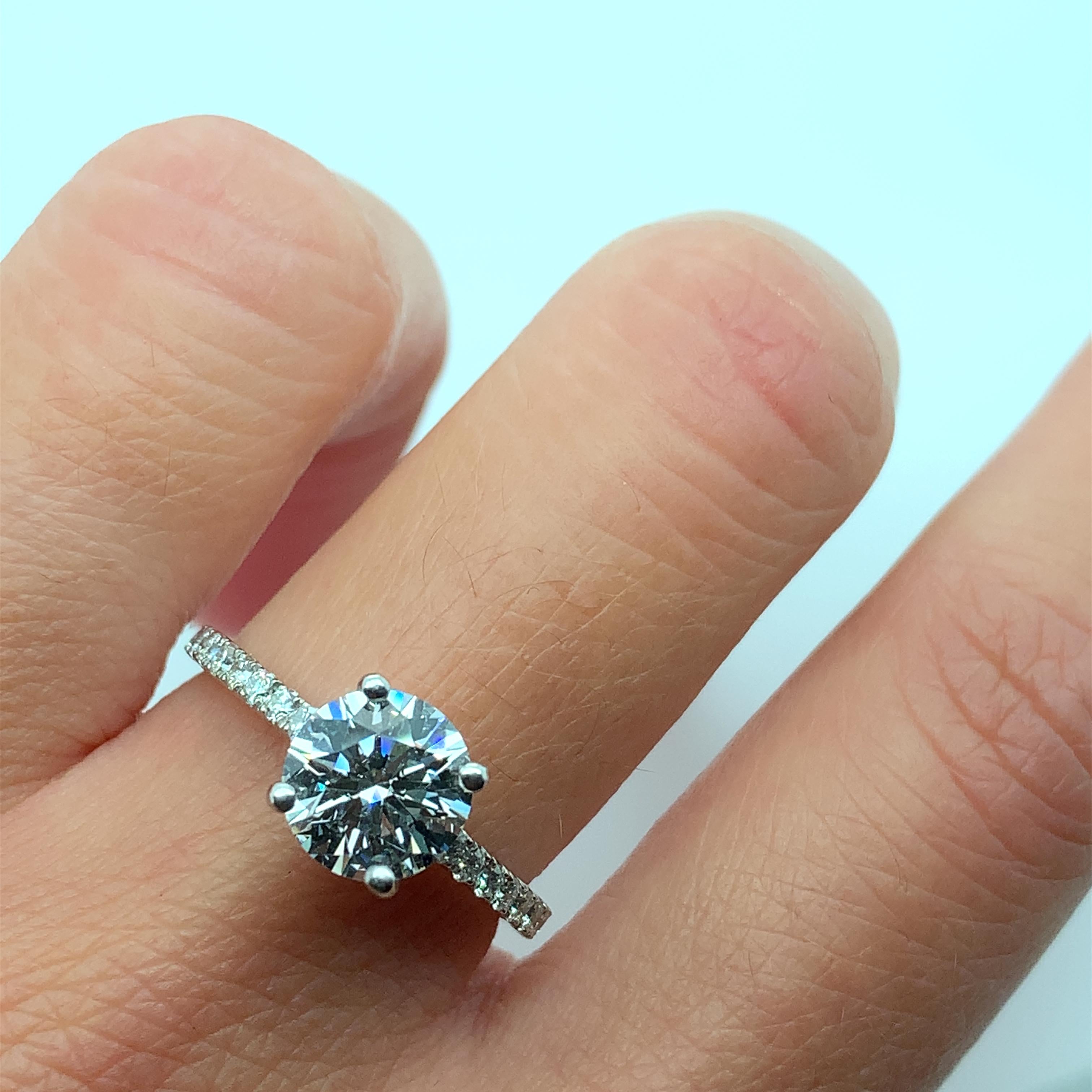 Modern Diamond GIA solitaire engagement ring platinum For Sale