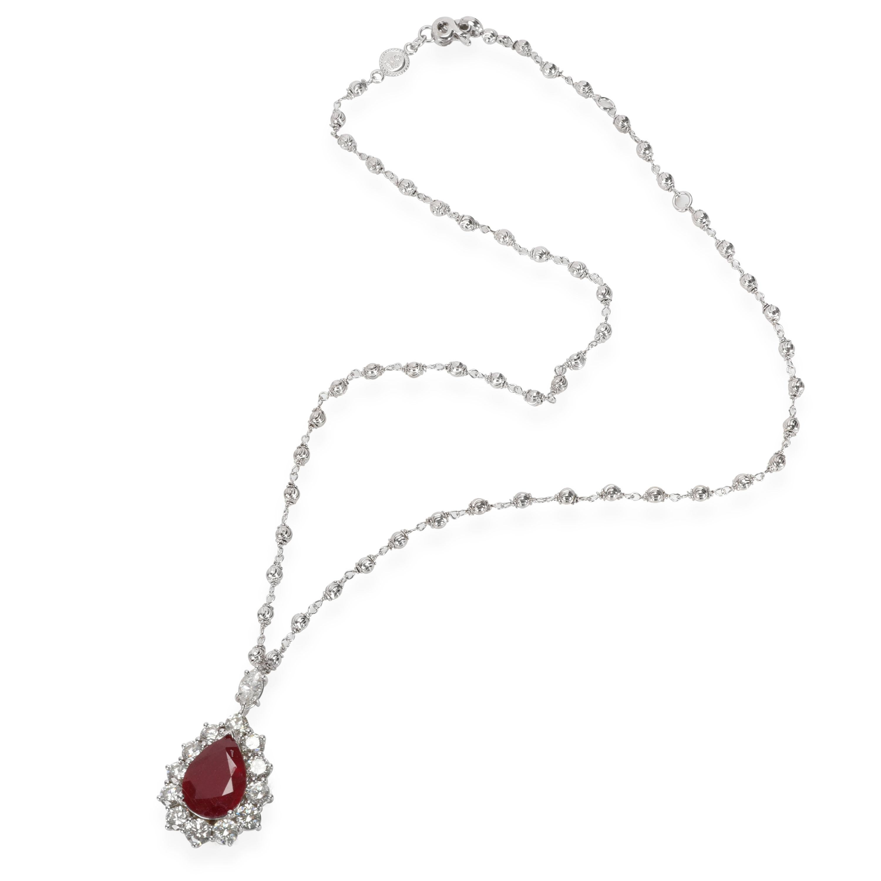 
Diamond & Glass Filled Ruby Necklace in 18K White Gold 3.67 CTW

PRIMARY DETAILS
SKU: 110318
Listing Title: Diamond & Glass Filled Ruby Necklace in 18K White Gold 3.67 CTW
Condition Description: Retails for 5000 USD. In excellent condition and
