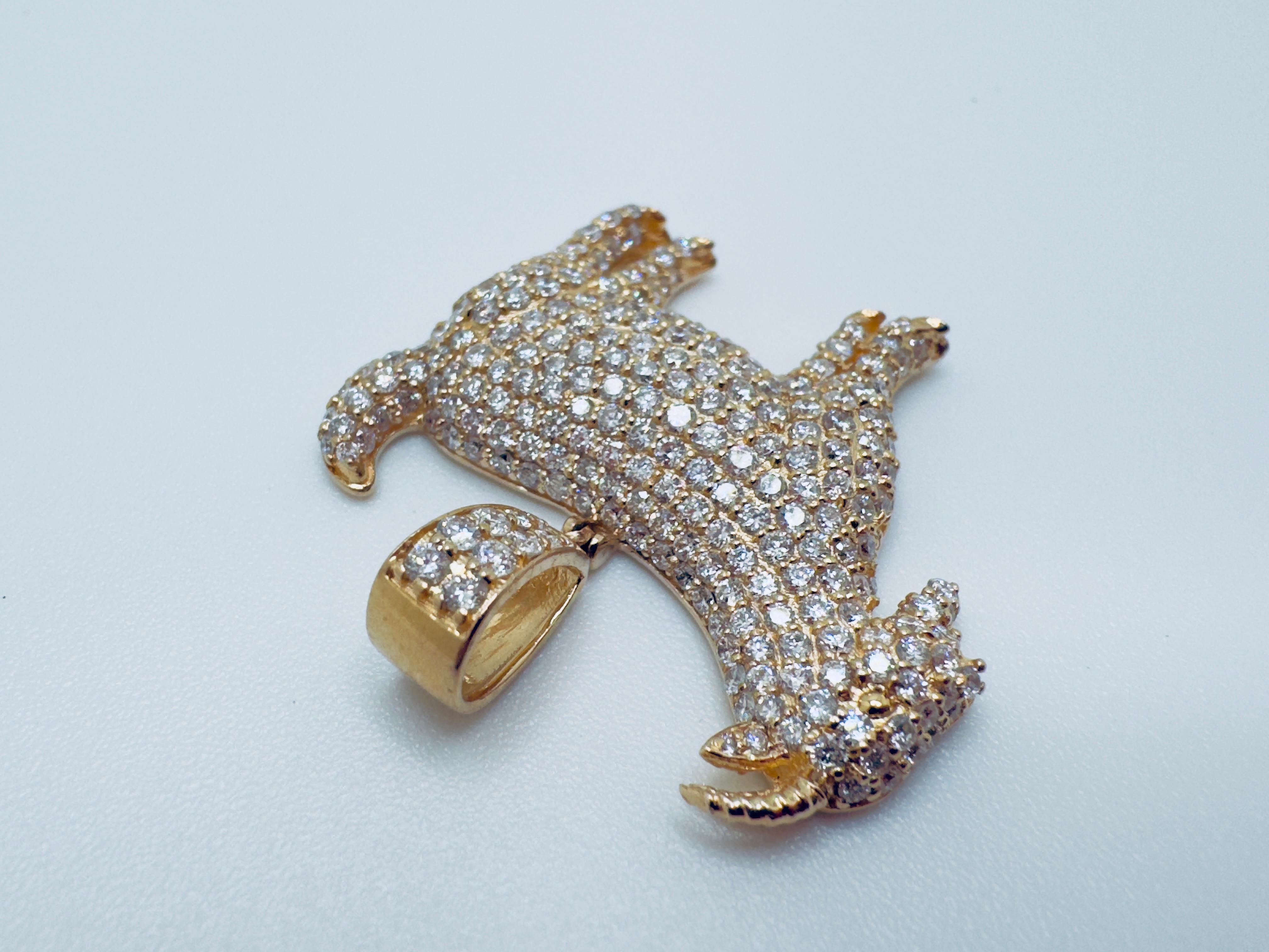 Women's or Men's Diamond GOAT Statement Pendant For Sale