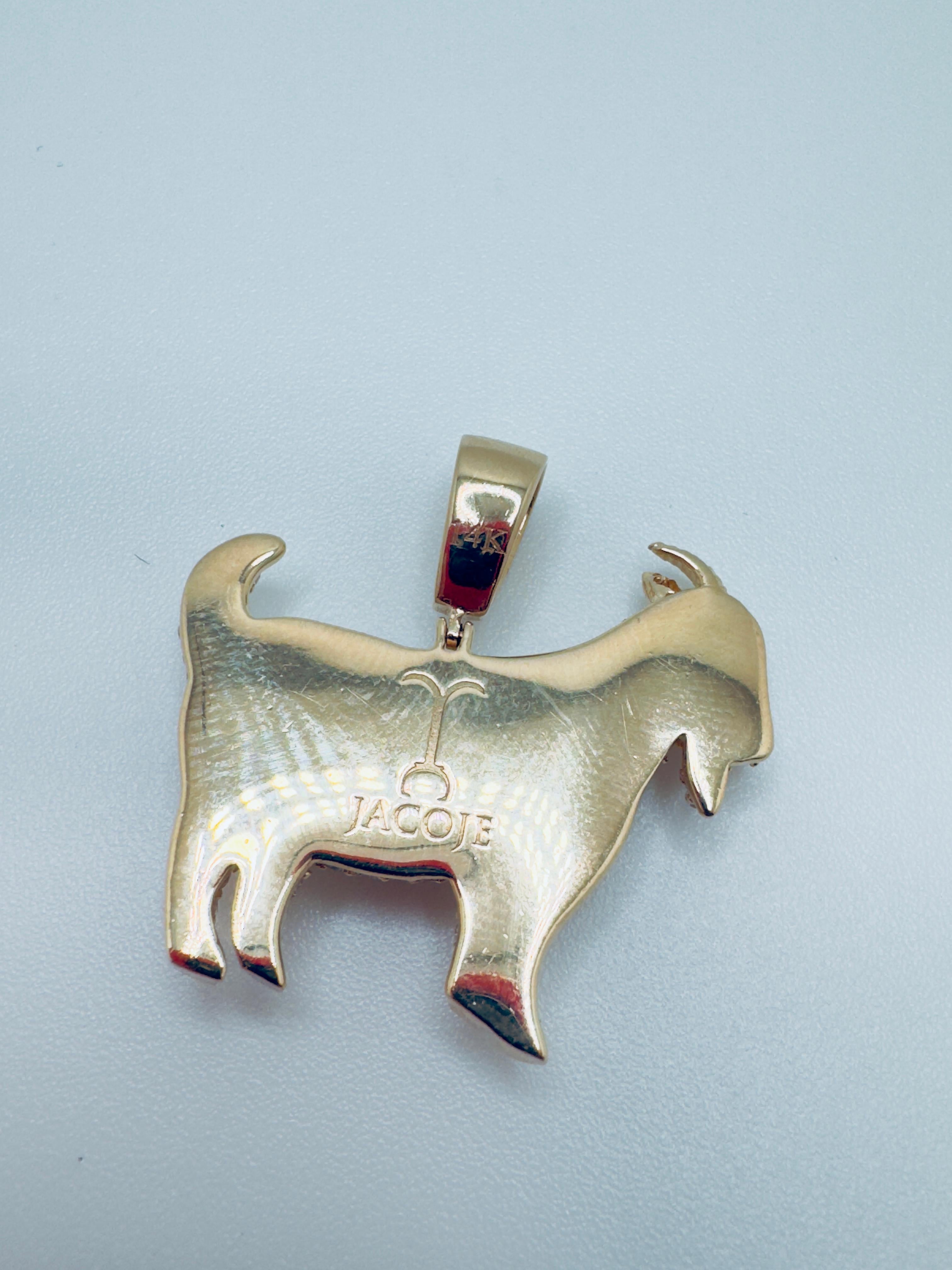 Diamond GOAT Statement Pendant For Sale 1