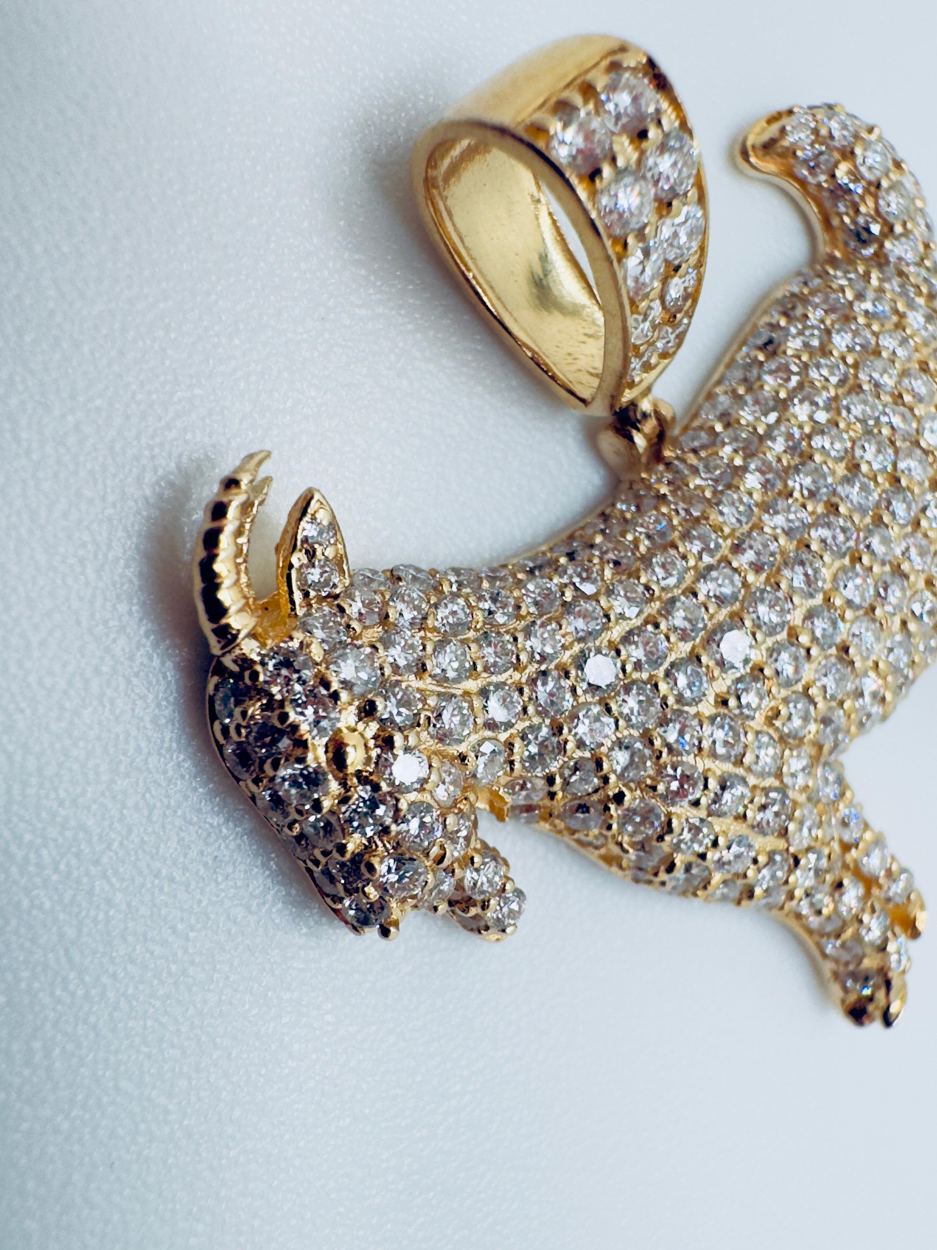 Diamond GOAT Statement Pendant For Sale 2