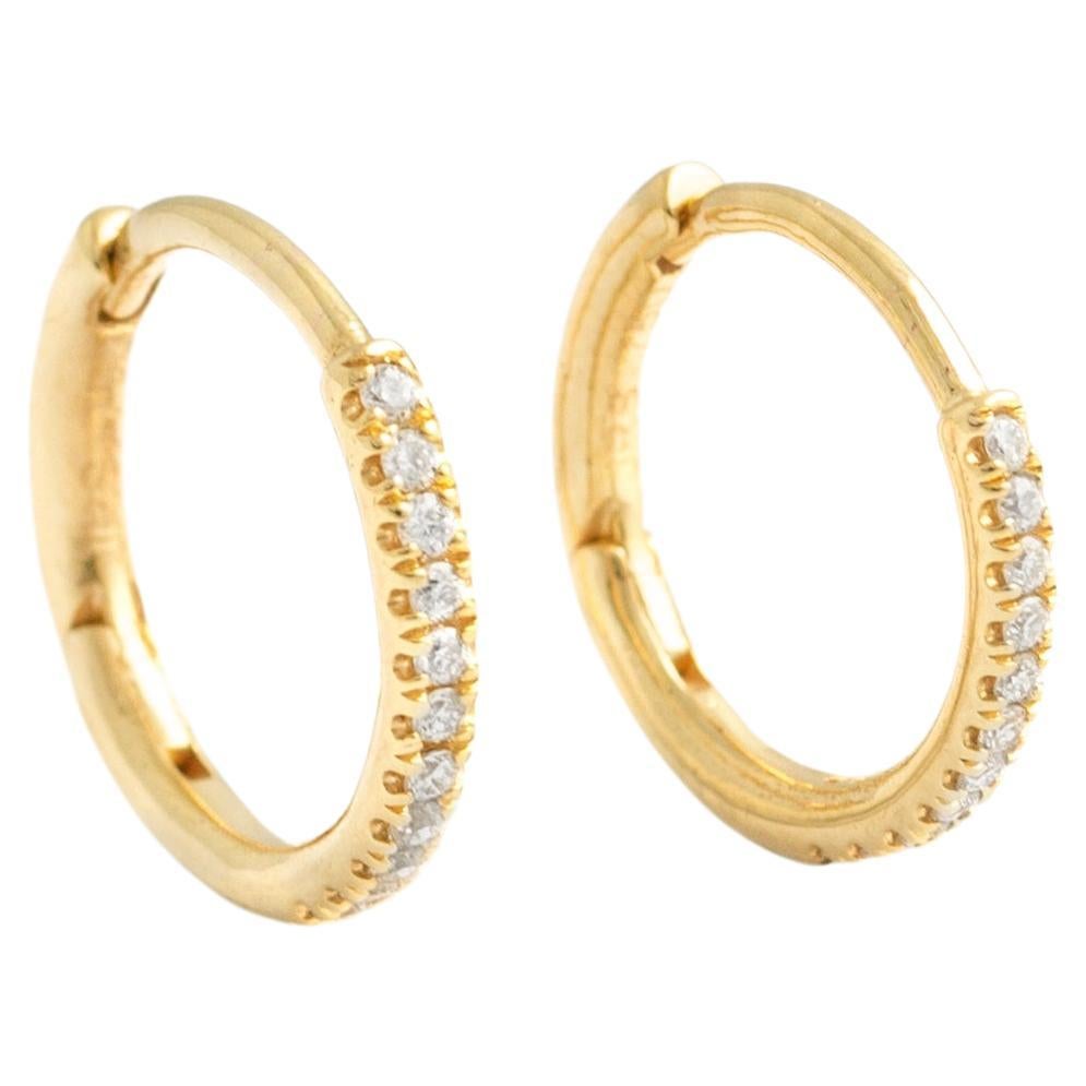 Diamond Gold 18K Hoop Earrings