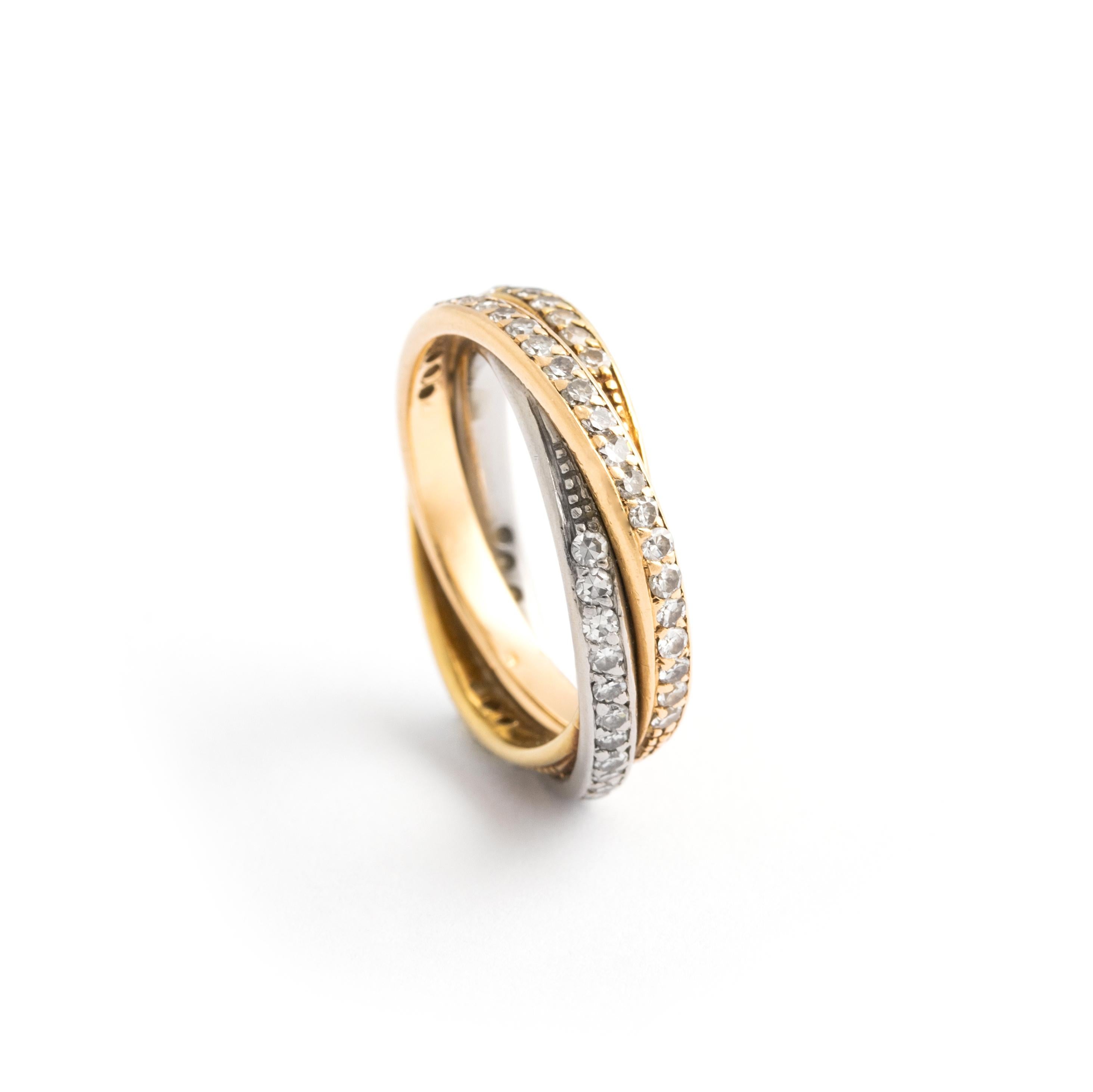 Round Cut Diamond Gold 18k Ring For Sale