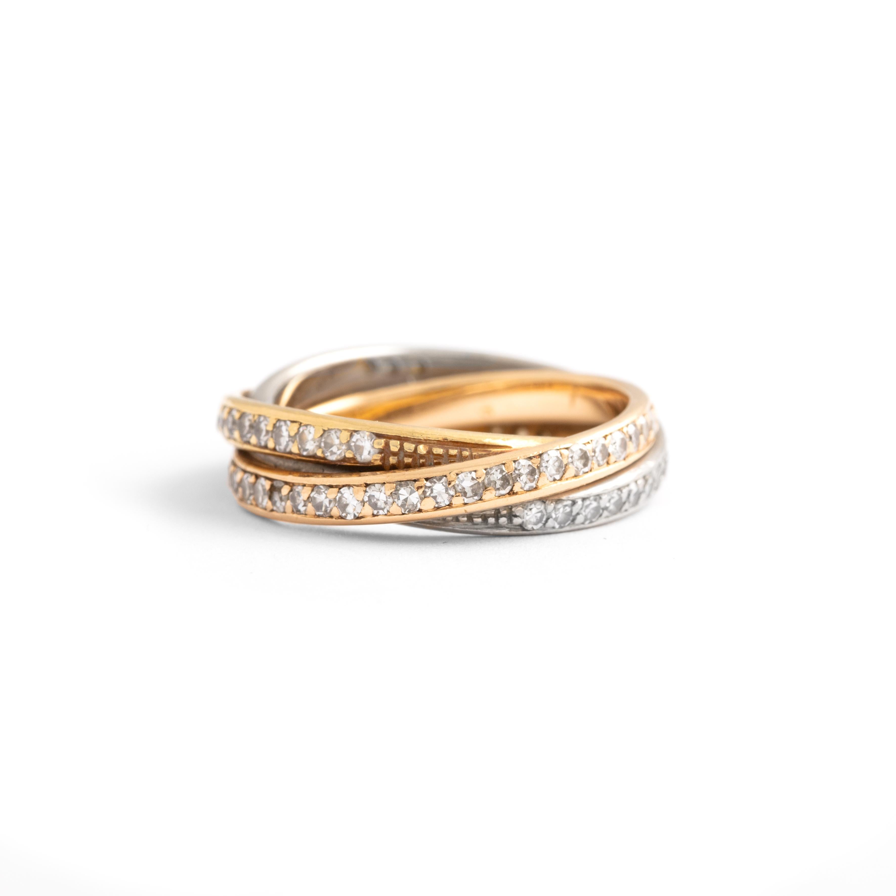 Diamant Gold 18K Ring im Zustand „Gut“ im Angebot in Geneva, CH