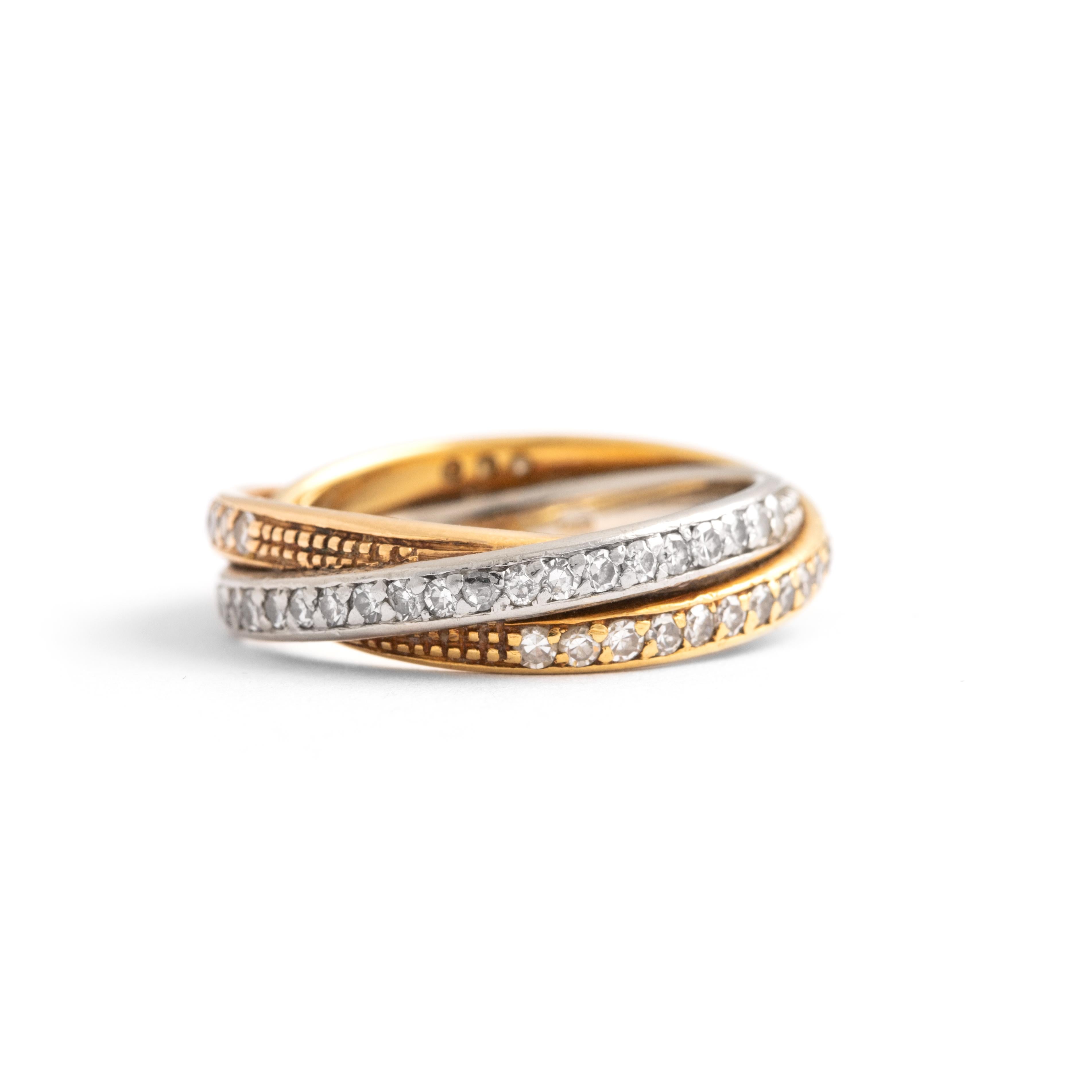 Diamant Gold 18K Ring für Damen oder Herren im Angebot