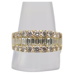 Diamond Gold 3-Row Ring