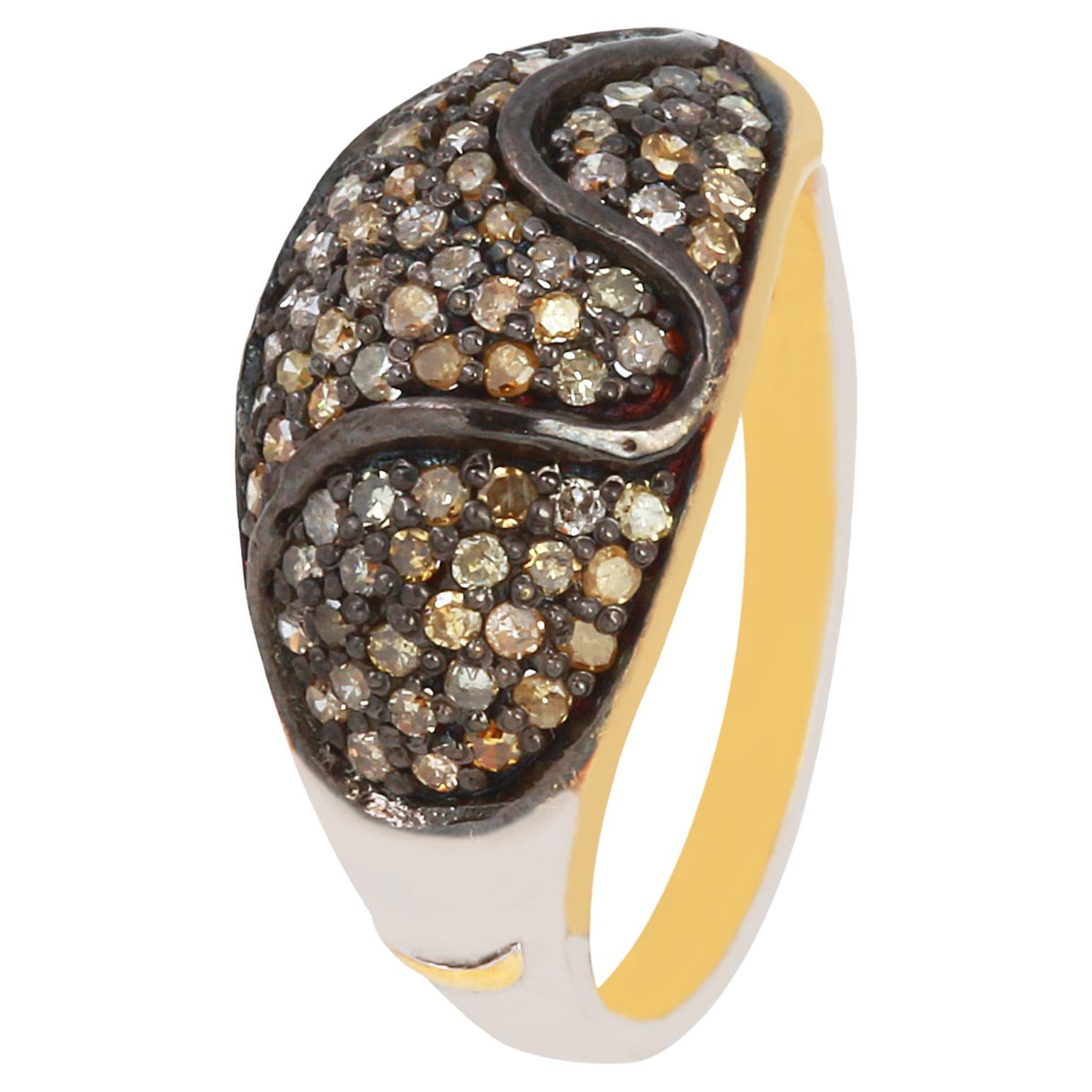 0.73cts Diamond 925 sterling Silver Ring For Sale at 1stDibs