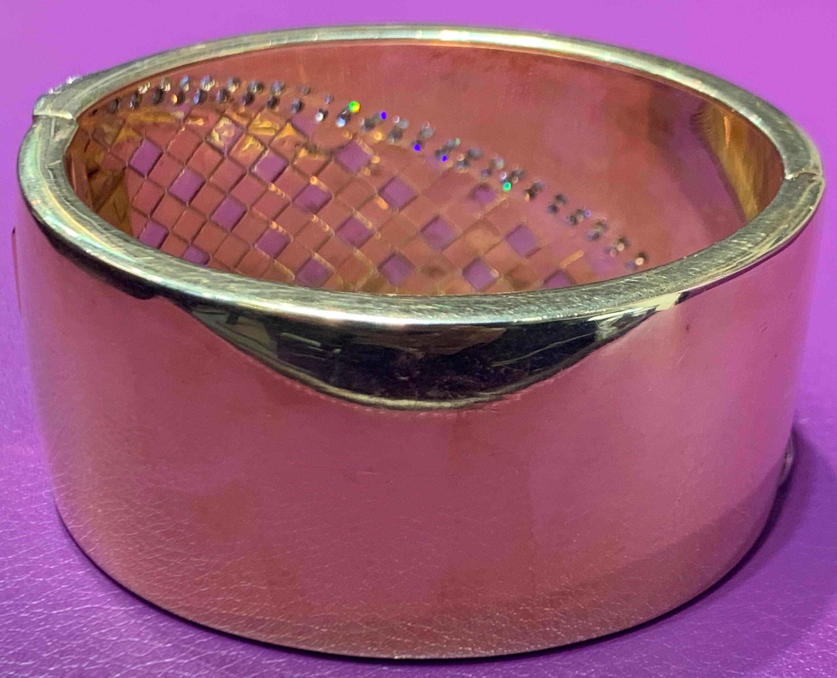Diamond and Gold Bangle Cuff Bracelet For Sale 2