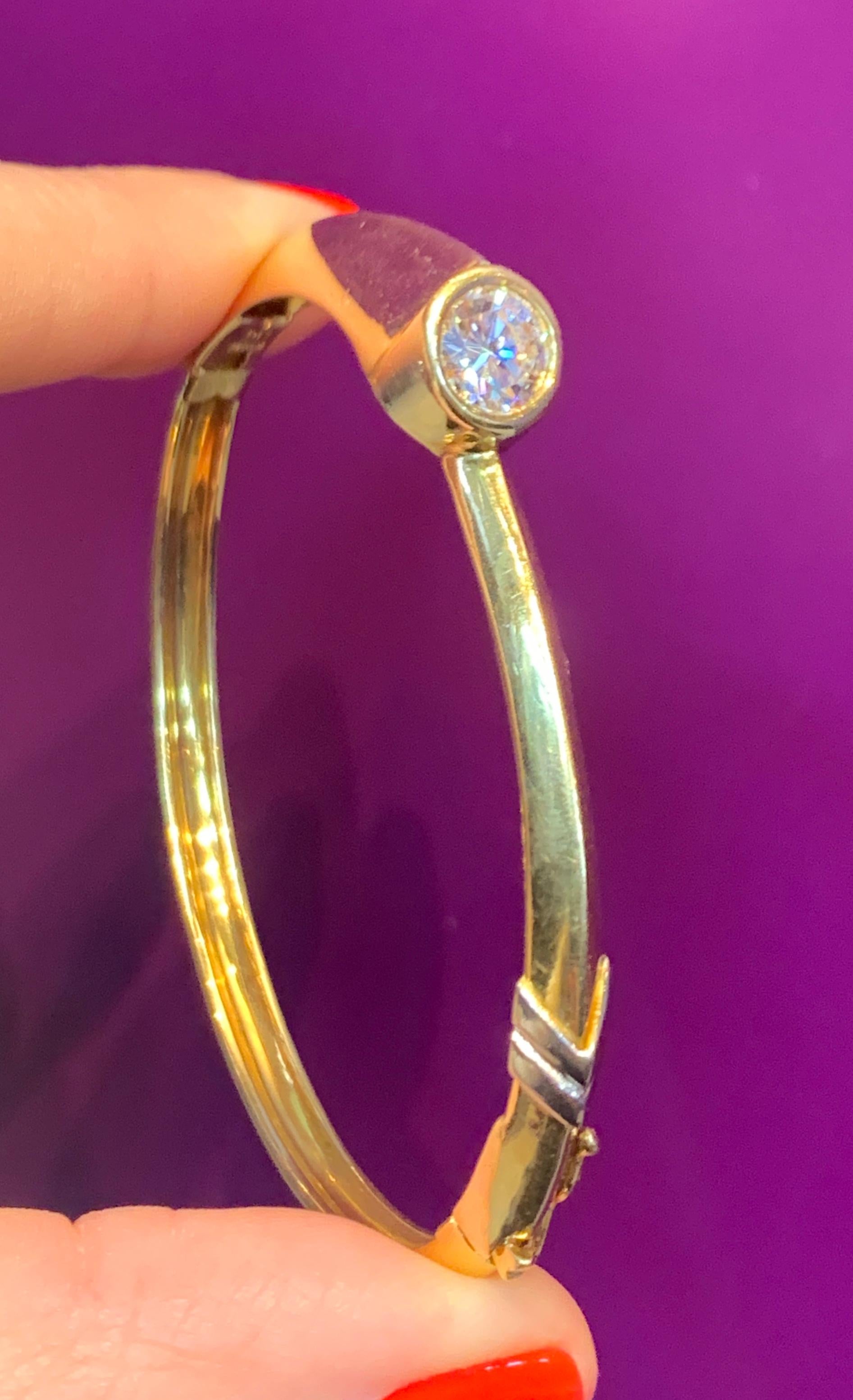 Diamant & Gold Armreif im Zustand „Hervorragend“ im Angebot in New York, NY