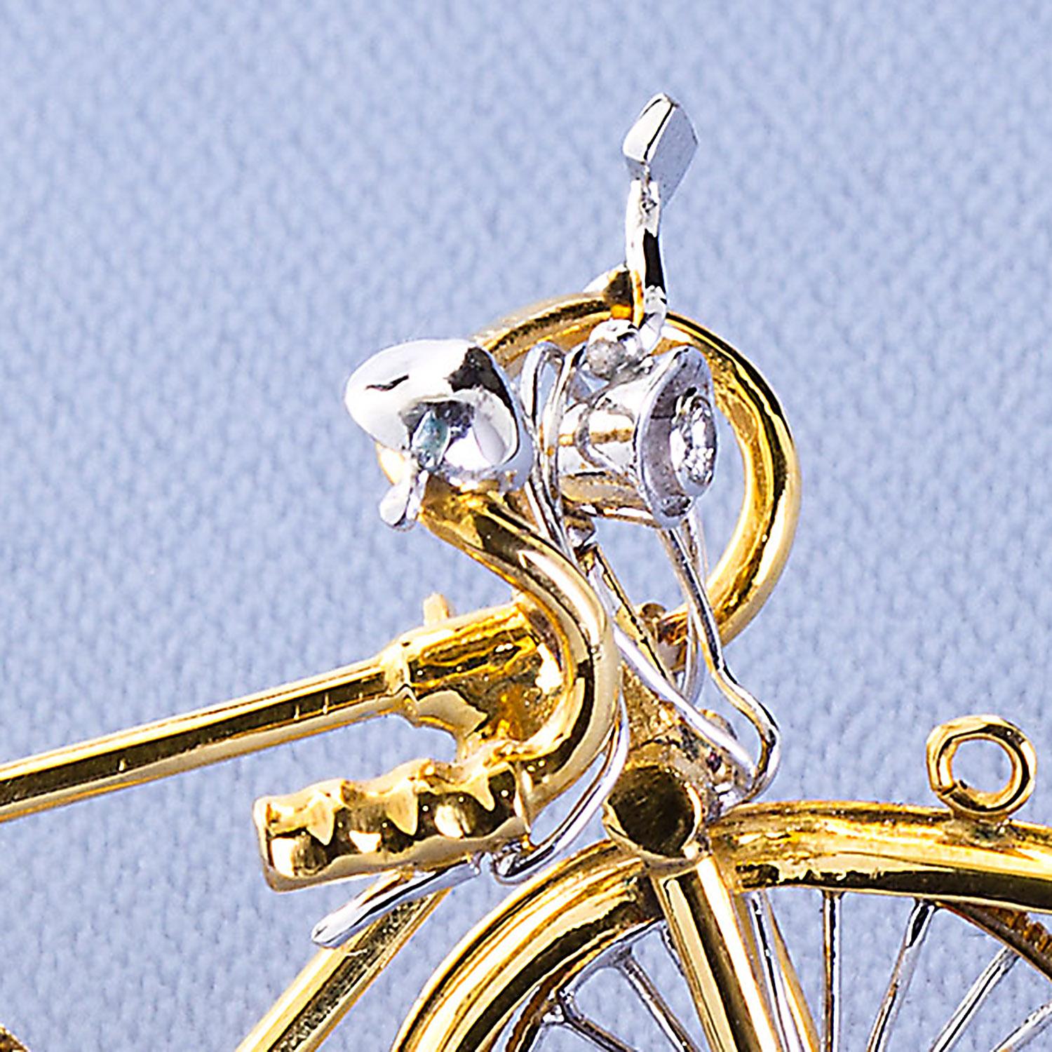 gold bicycle pendant