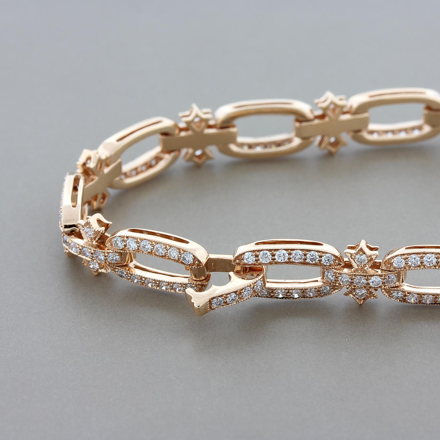 Diamond Gold Bow Bracelet In New Condition In Beverly Hills, CA