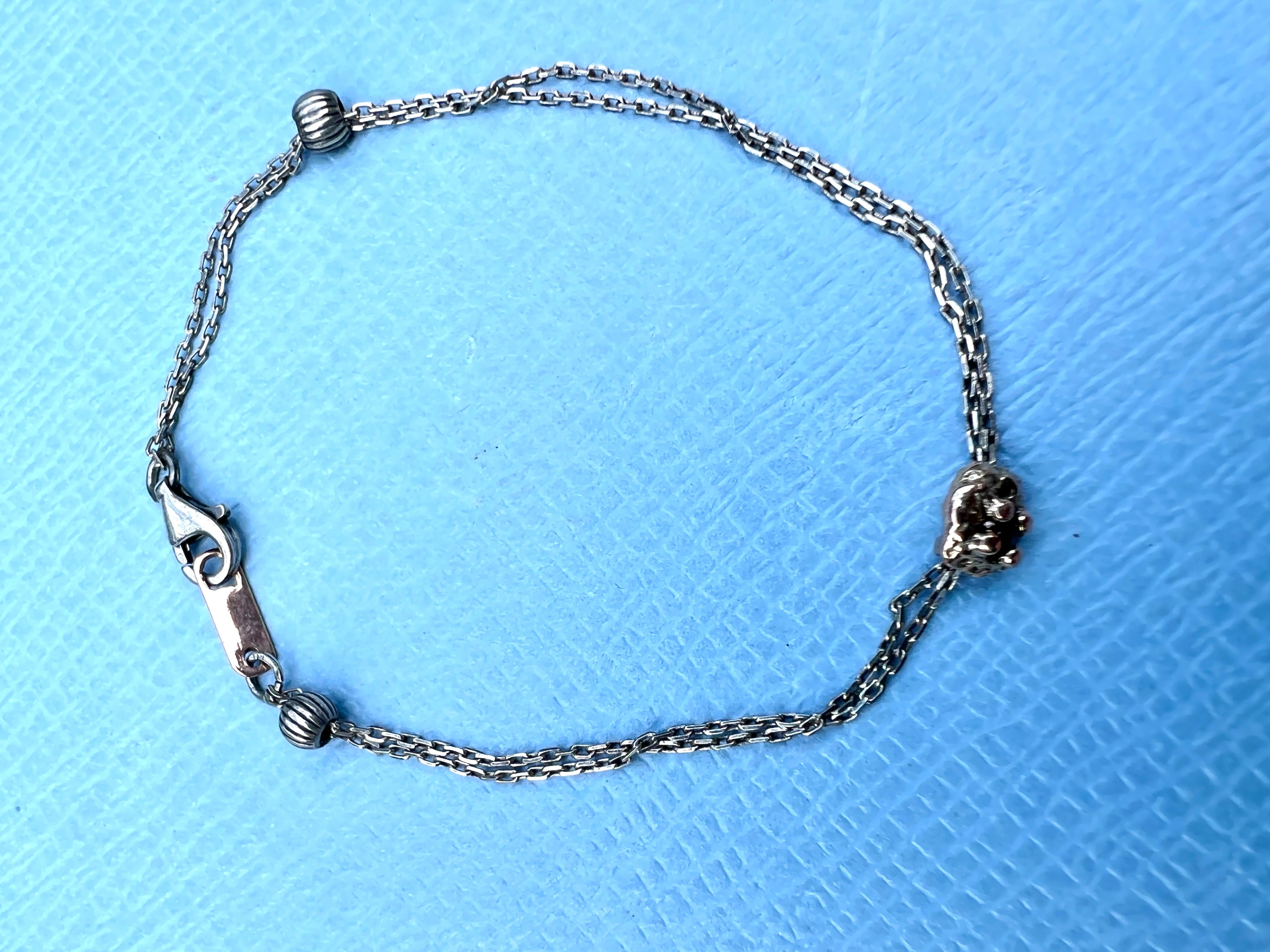 Bracciale d'oro con diamanti e pepite d'argento a catena In condizioni Nuovo in vendita a Los Angeles, CA