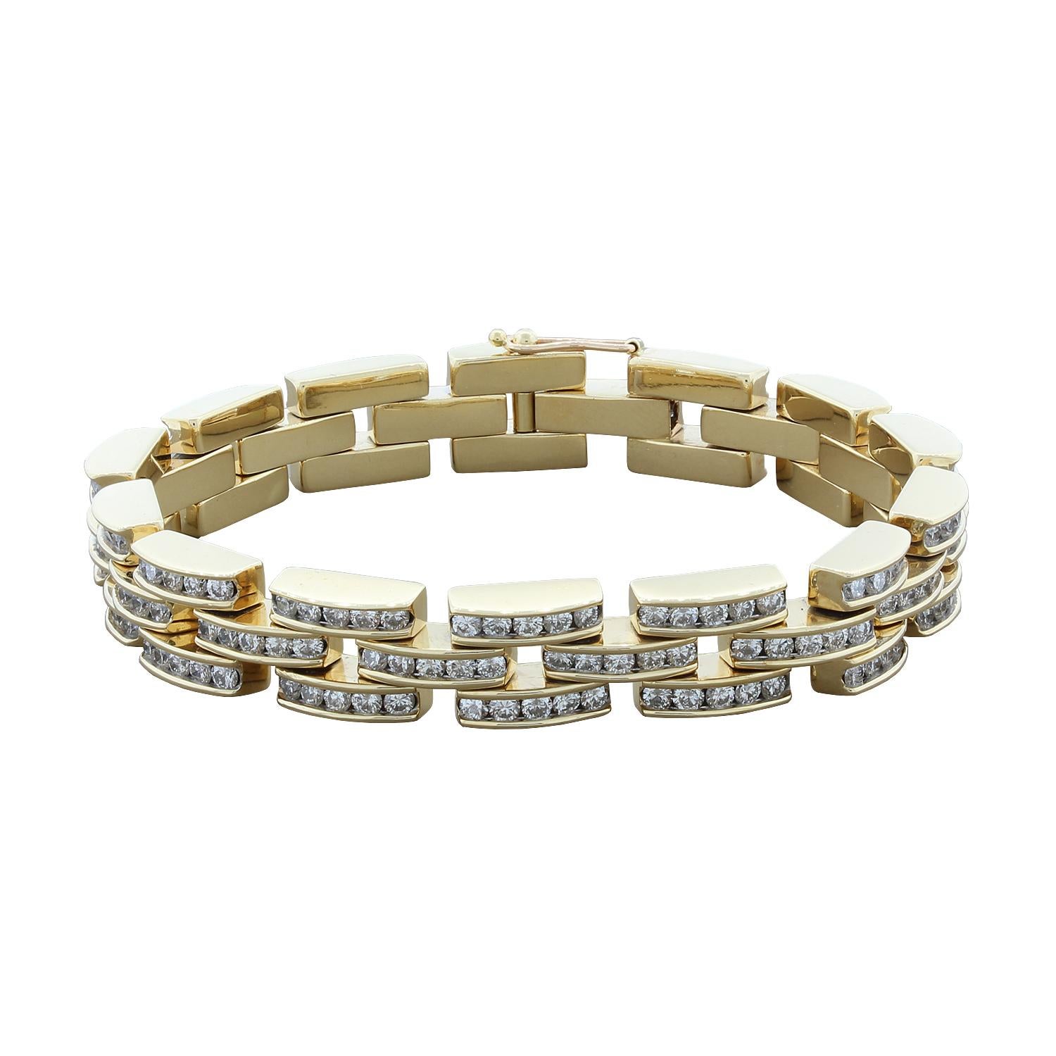 Diamond Gold 'Bricks' Bracelet