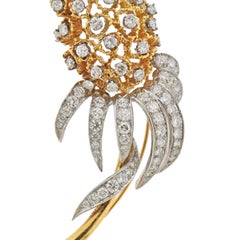 Alfiler broche de oro con diamantes