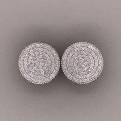 Diamond Gold Button Earrings