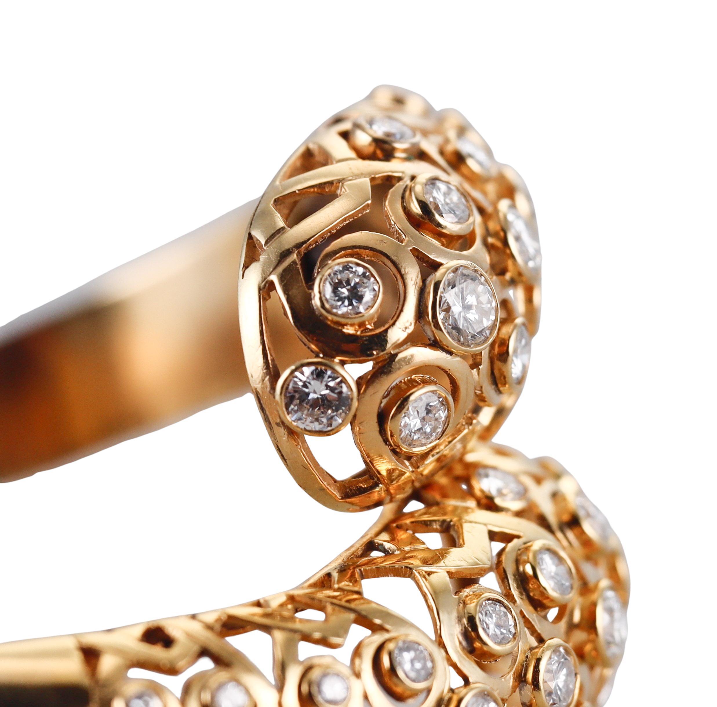 De las mujeres Pulsera Bypass de Oro con Diamantes en venta