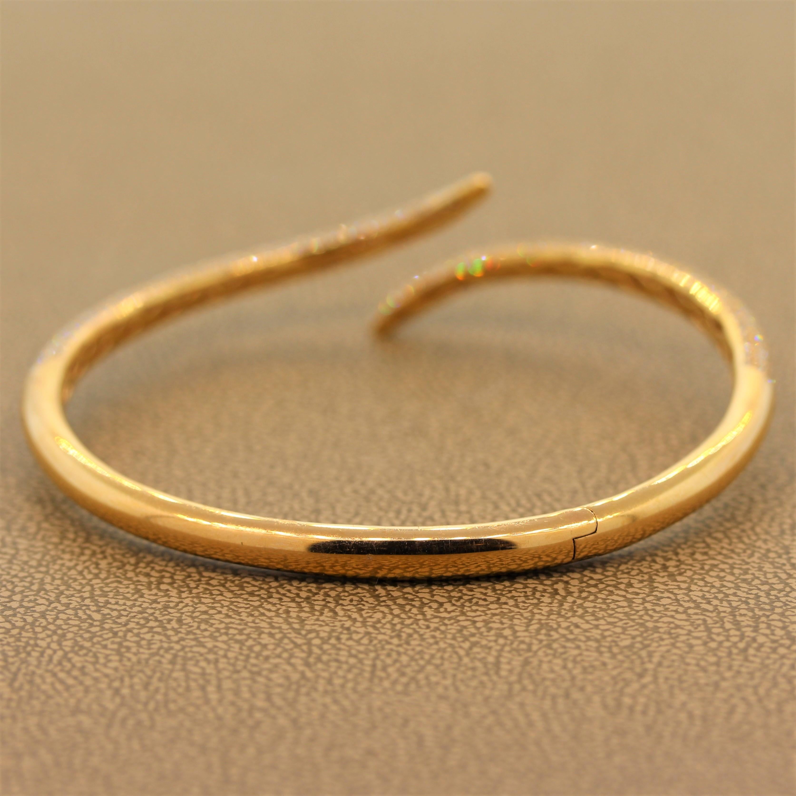 Diamond Gold Bypass Cuff Bracelet 1