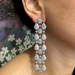 Diamant-Gold-Kronleuchter-Ohrringe mit Diamant