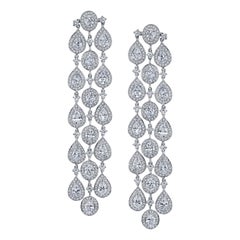 Diamond Gold Chandelier Earrings