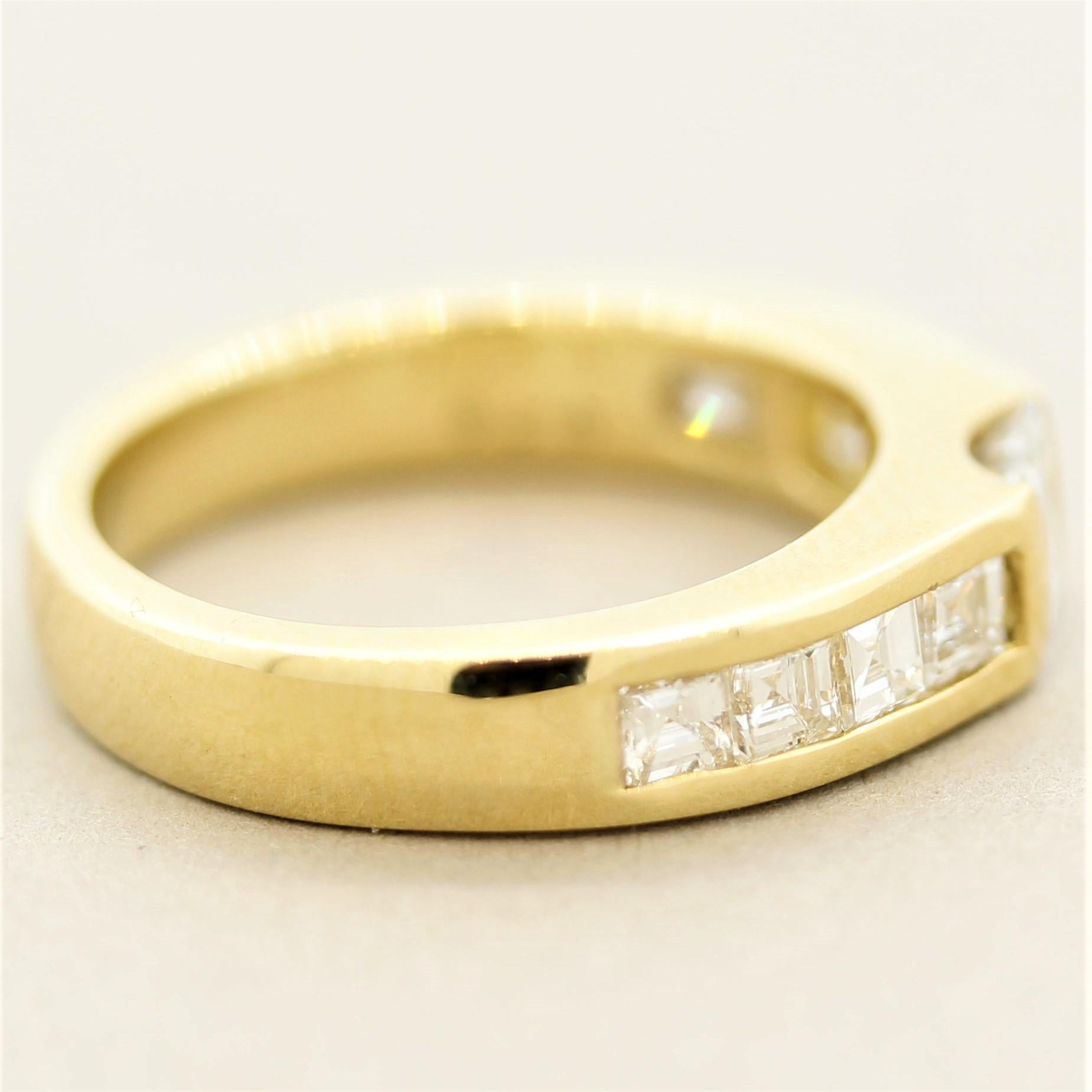 Women's Diamond Gold Channel-Set Band Ring For Sale