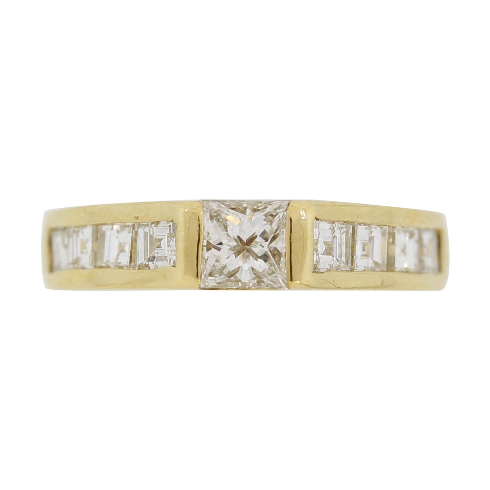 Diamond Gold Channel-Set Band Ring For Sale