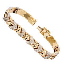 2,50 Karat Diamant-Chevron-Gliederarmband aus Gold