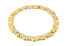 Collier ras du cou en or et diamants