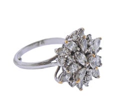 Diamond Gold Cluster Ring