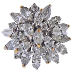 Diamond Gold Cluster Ring