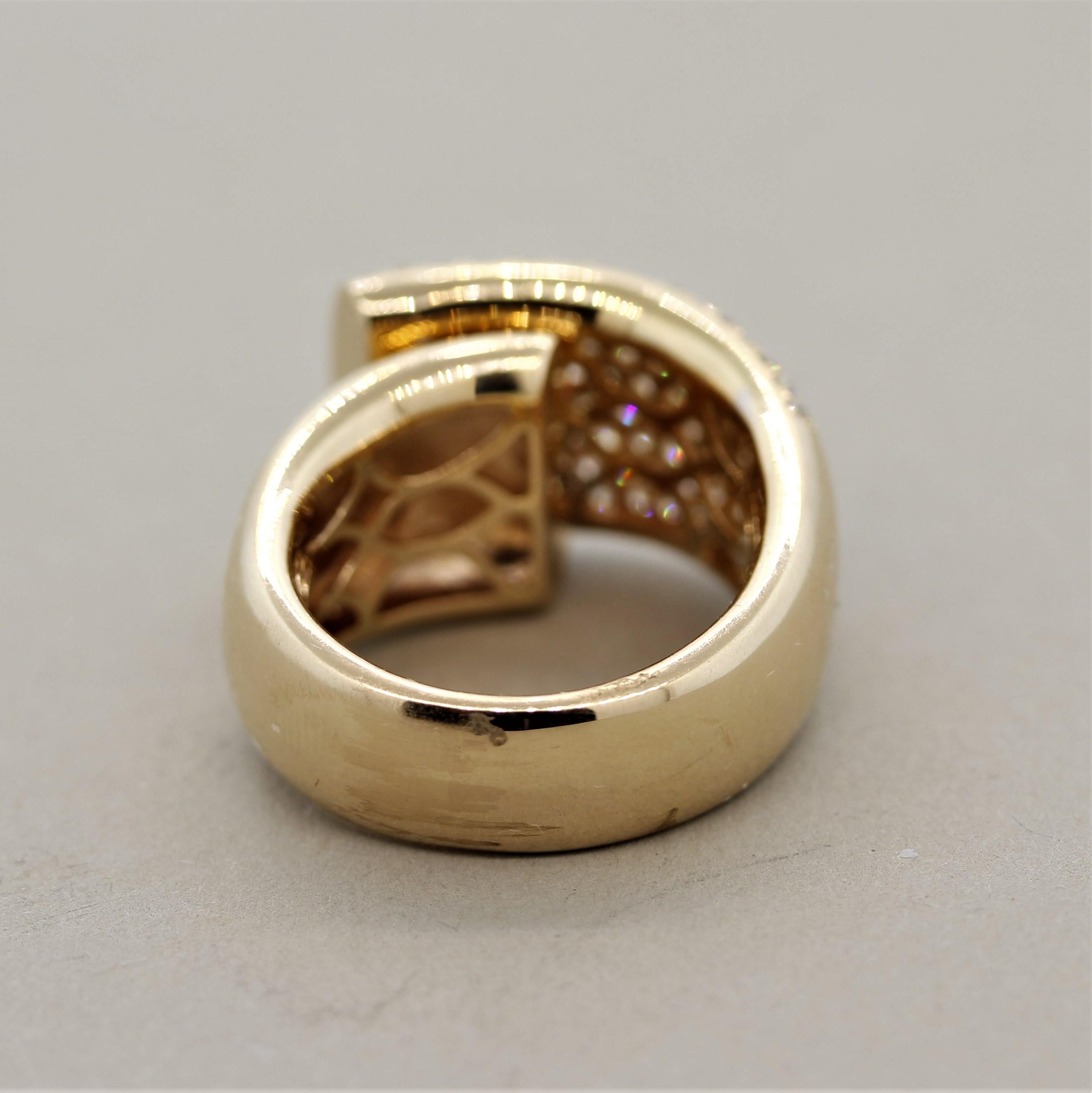 Diamant-Gold-Cocktailring (Rundschliff)