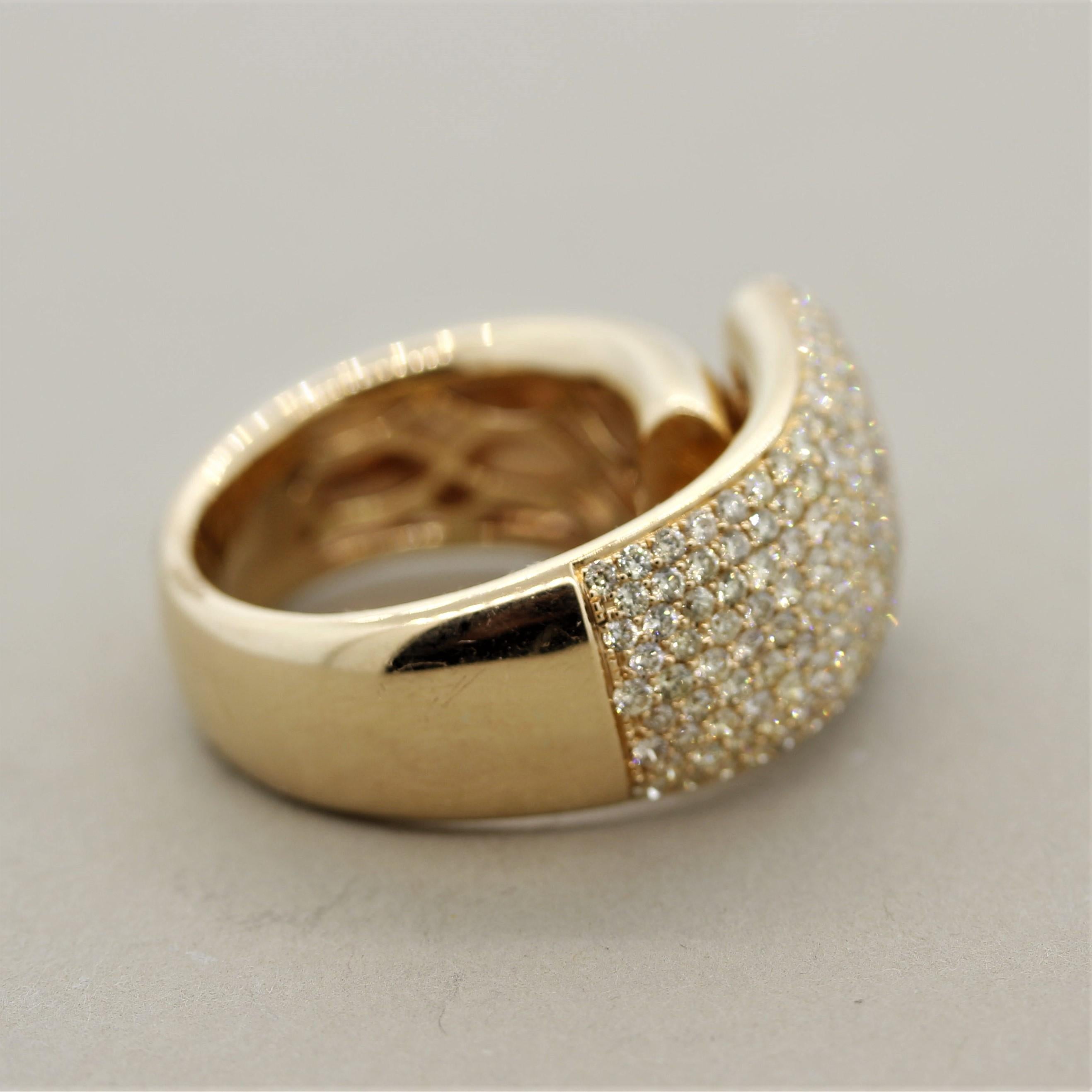 Diamant-Gold-Cocktailring im Zustand „Neu“ in Beverly Hills, CA