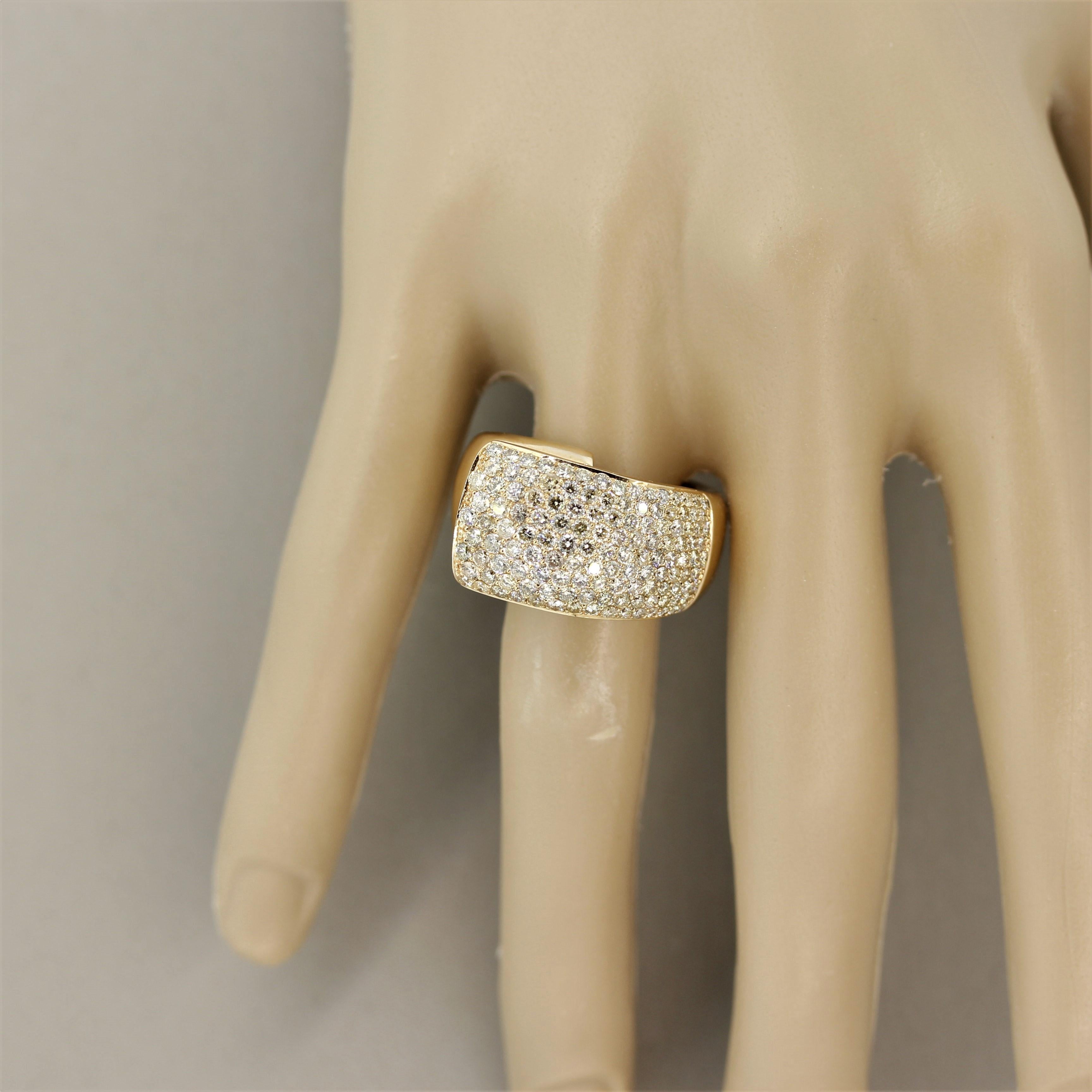 Diamant-Gold-Cocktailring Damen