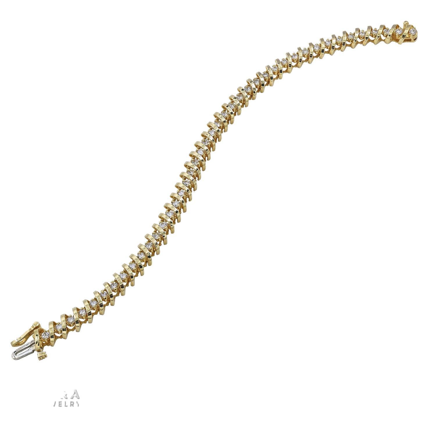 Diamond Gold Coil Bracelet