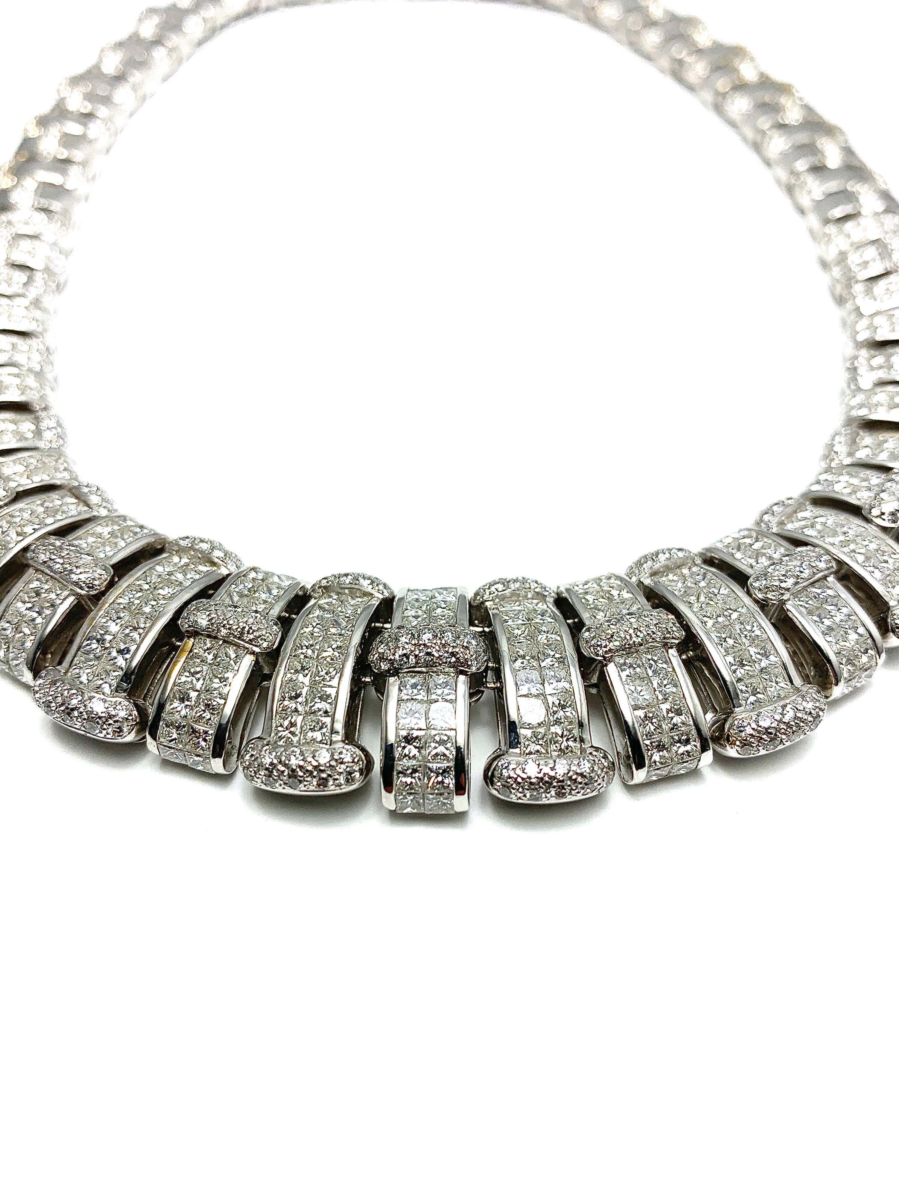 Diamond Gold Collar Necklace In Excellent Condition In Chevy Chase, MD