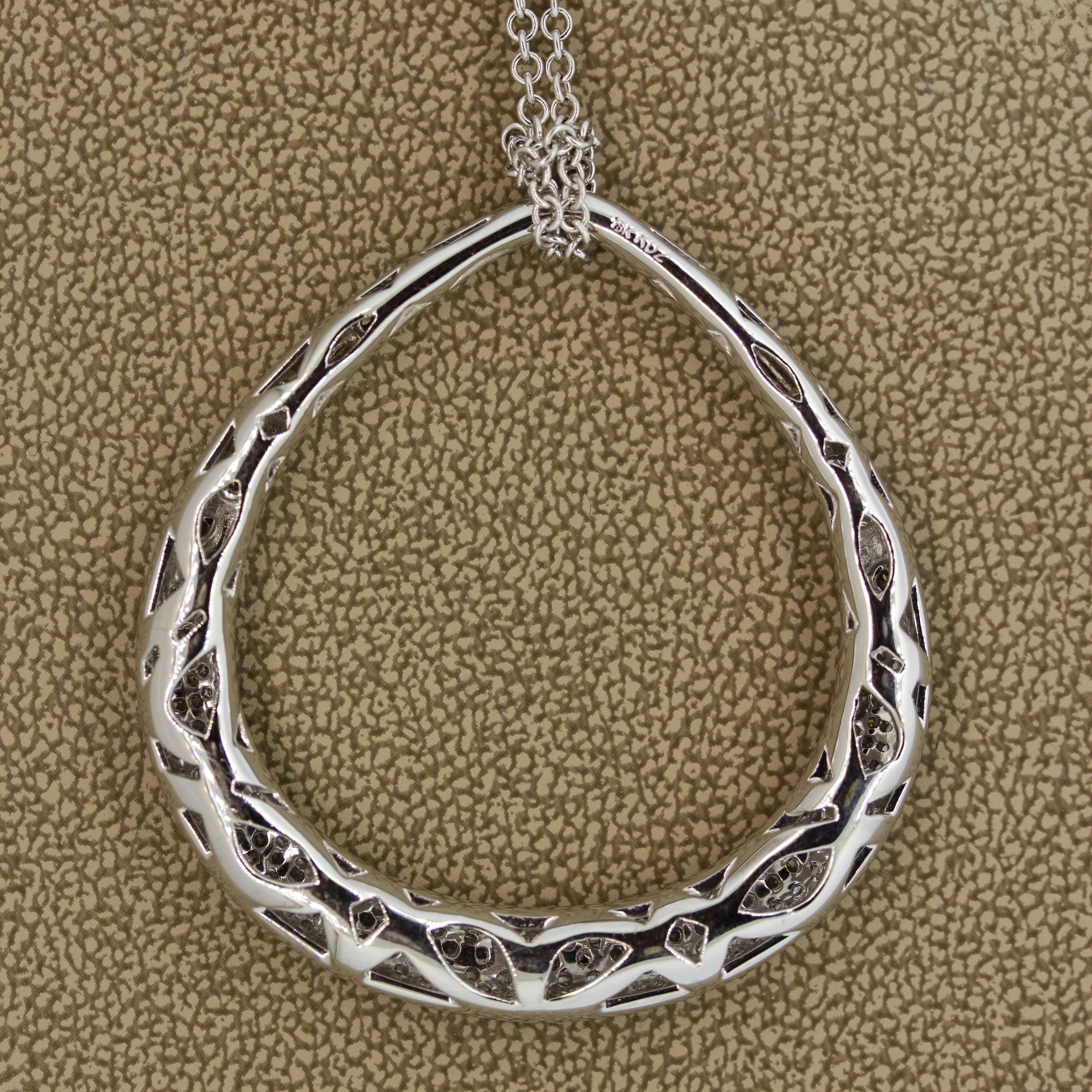 Diamond Gold Crescent Pendant Necklace In New Condition In Beverly Hills, CA