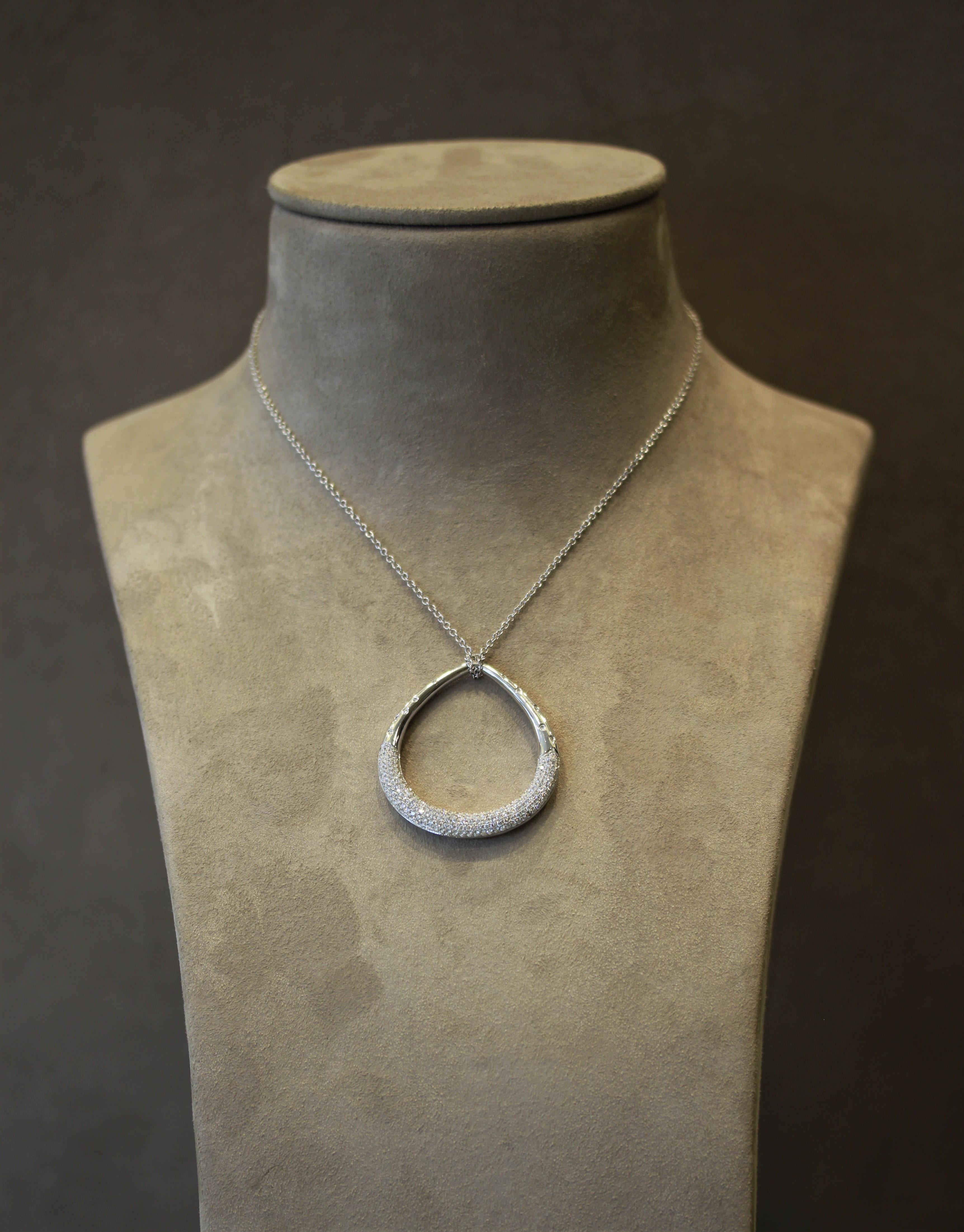 Women's Diamond Gold Crescent Pendant Necklace