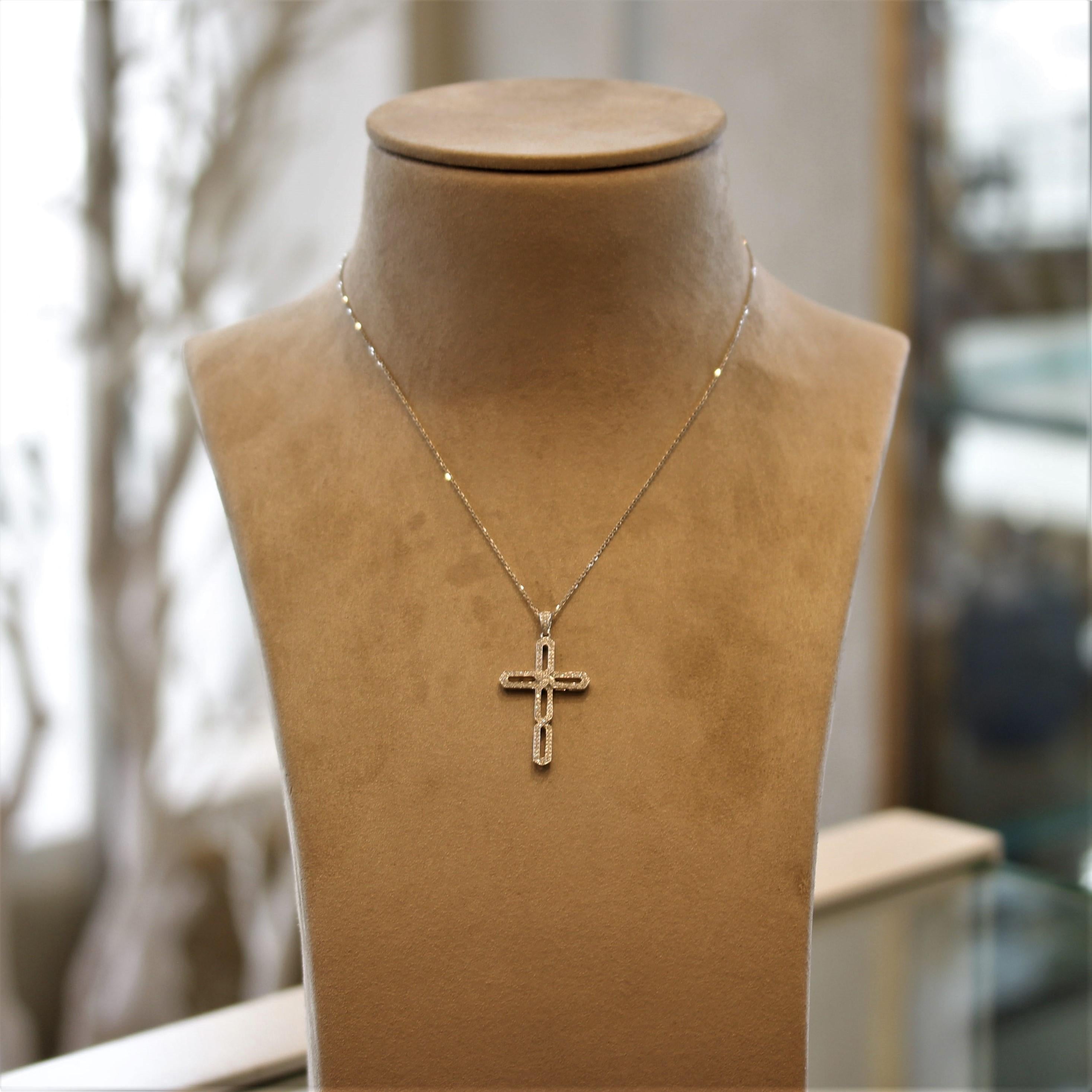 Women's Diamond Gold Cross Pendant