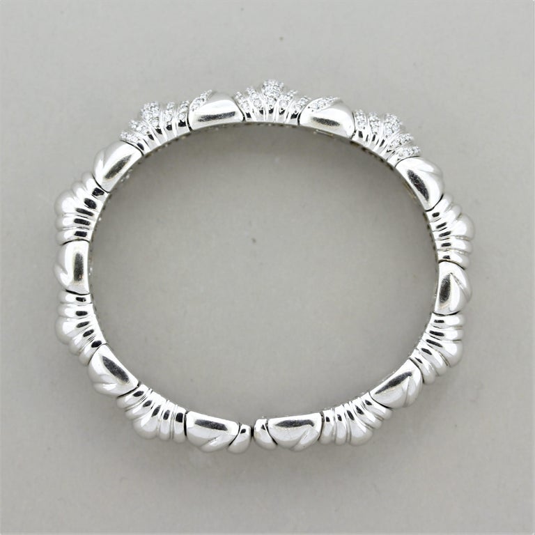 Diamond Gold Cuff Bracelet For Sale at 1stDibs