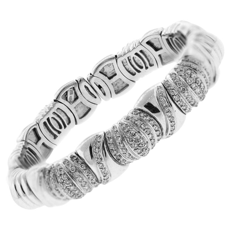 Diamond Gold Cuff Bracelet For Sale at 1stDibs