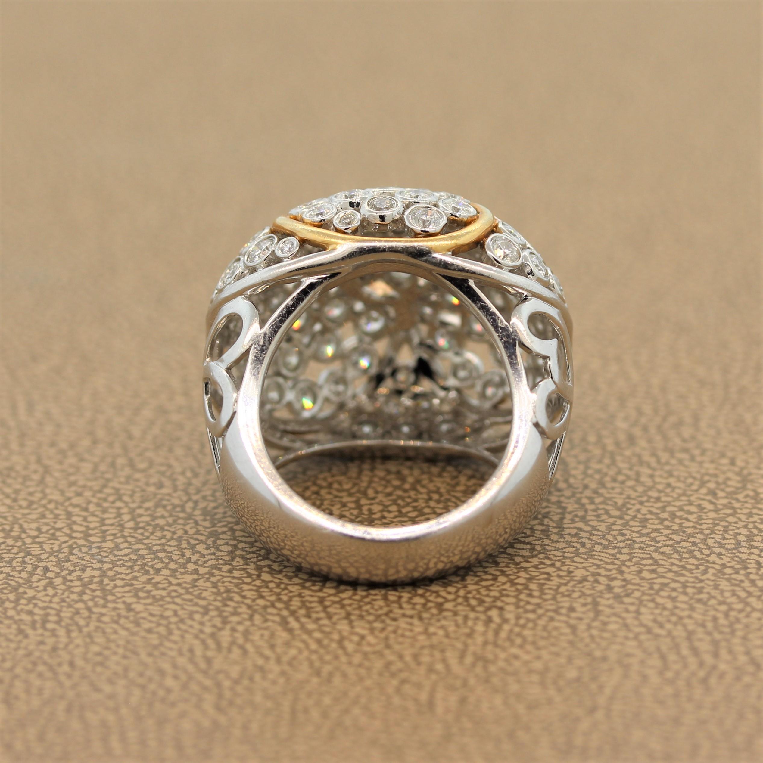 Women's Diamond Gold Dome Cocktail Ring