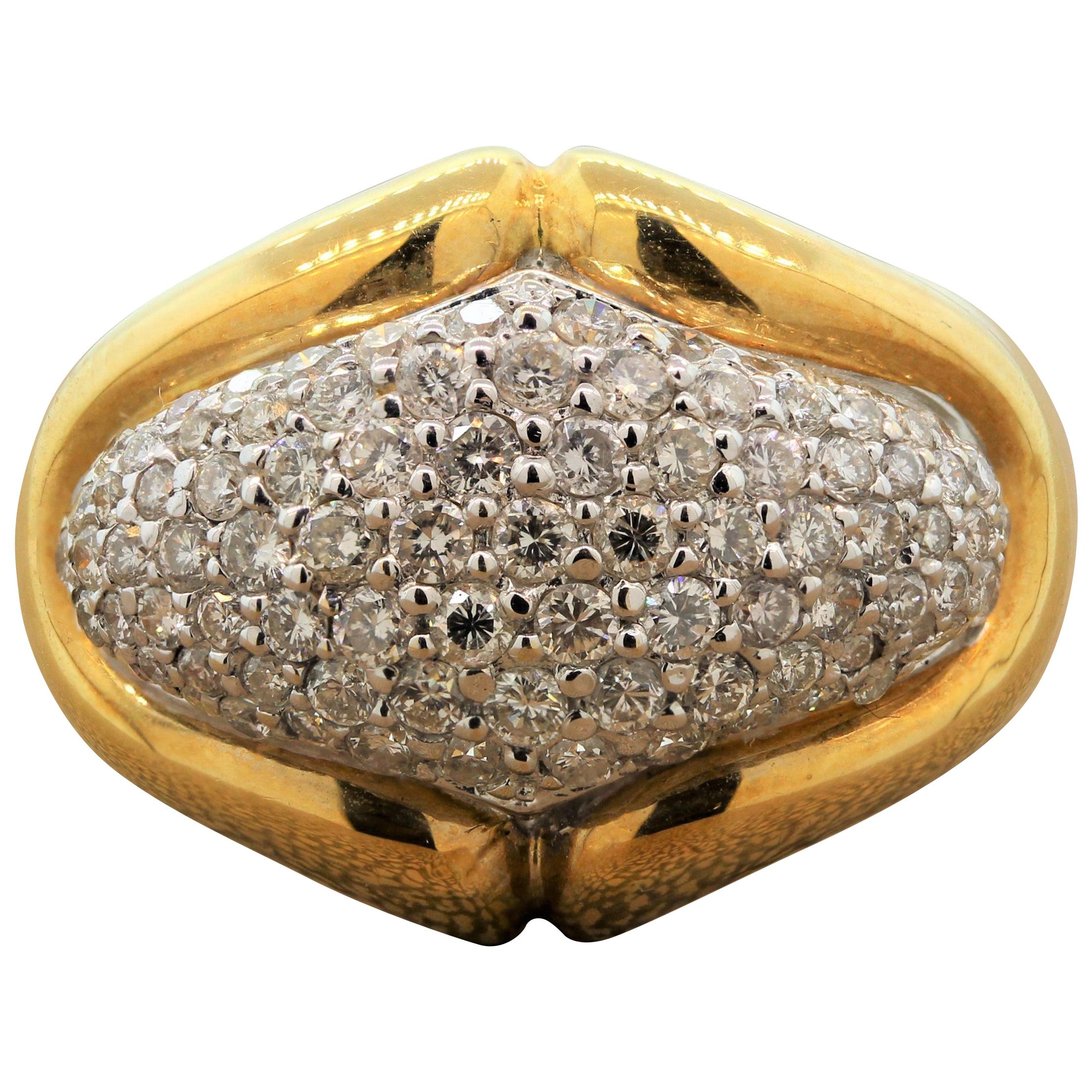Diamond Gold Dome Ring