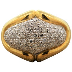 Diamond Gold Dome Ring