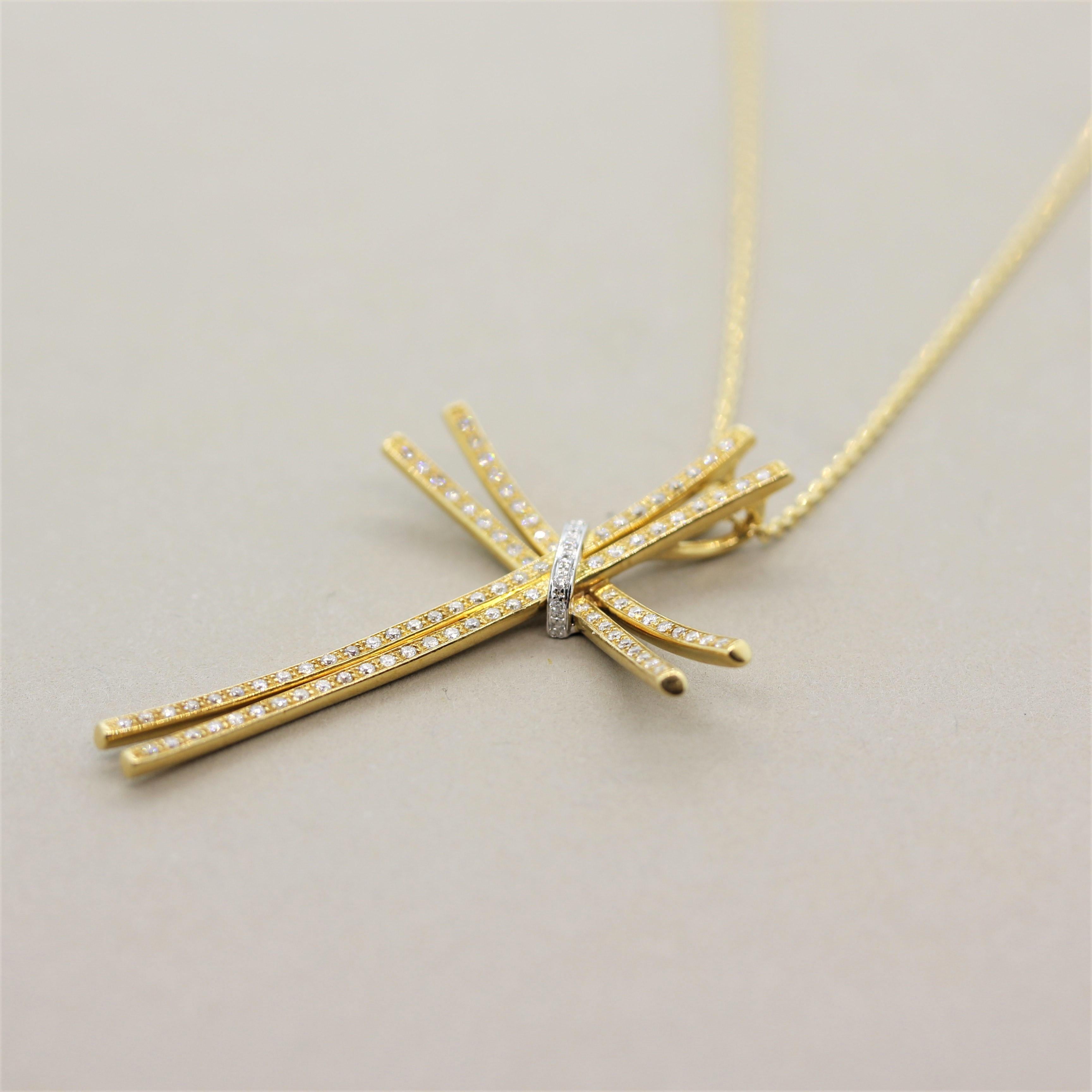 double cross pendant necklace