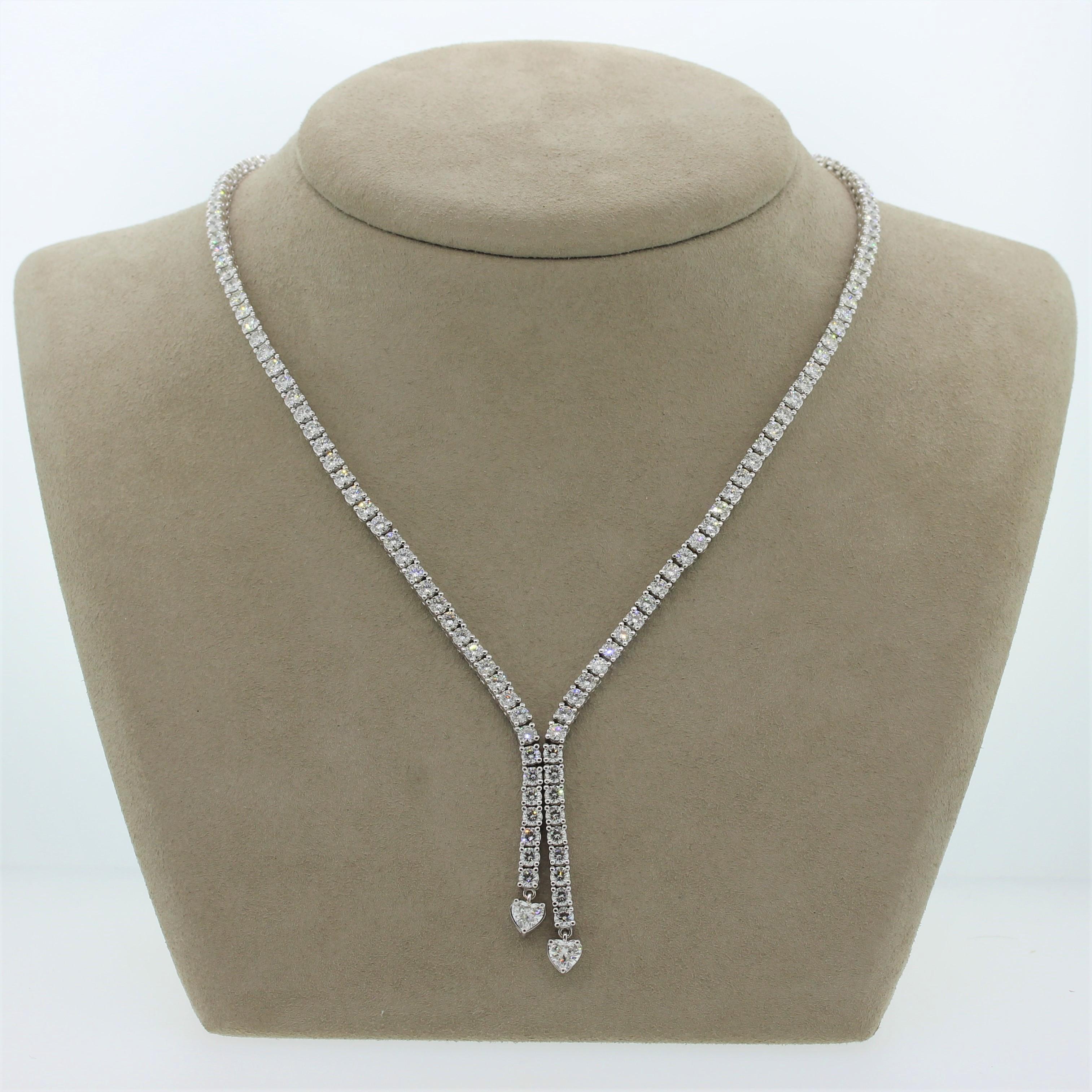 Diamond Gold Drop Necklace In New Condition For Sale In Beverly Hills, CA