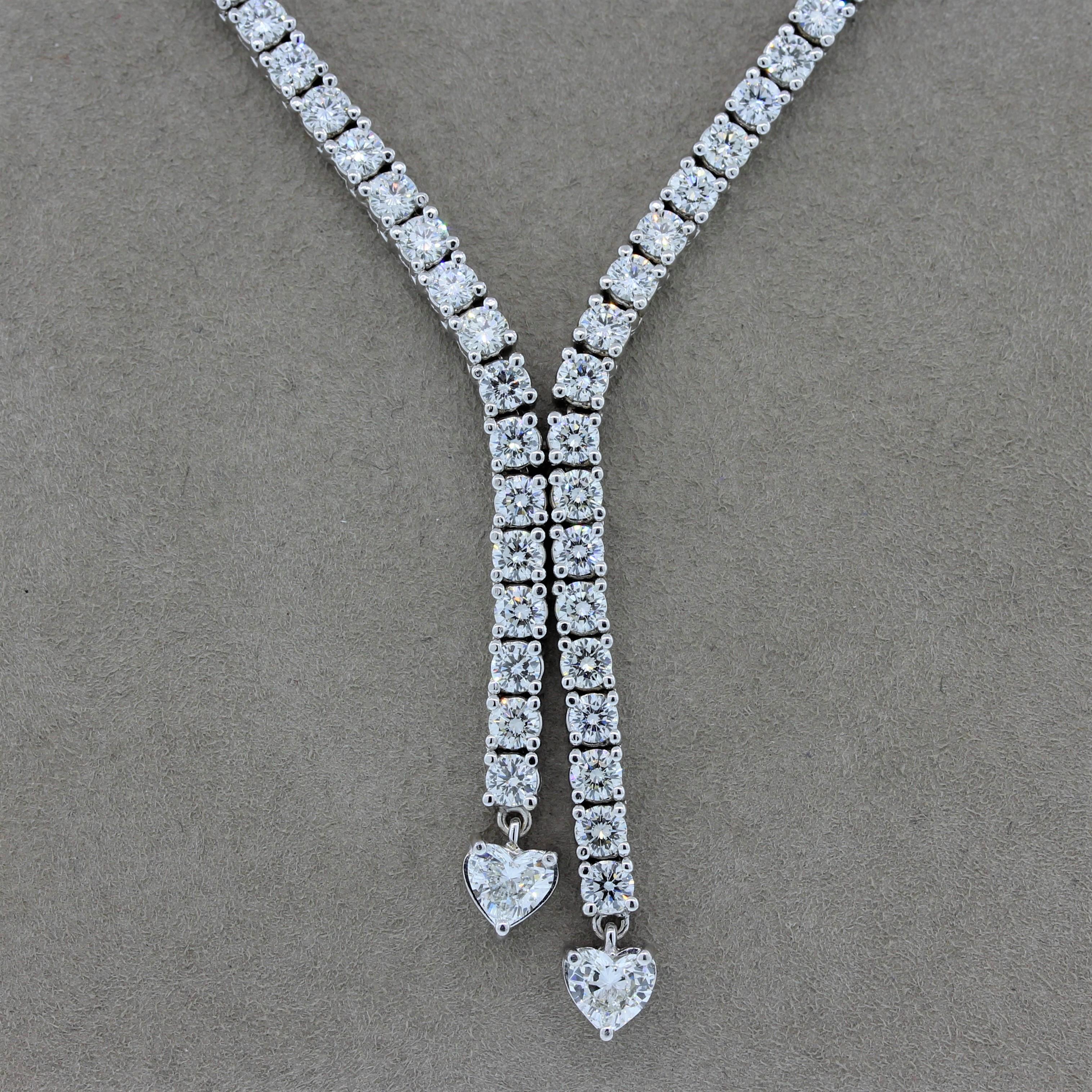 Women's Diamond Gold Drop Necklace For Sale