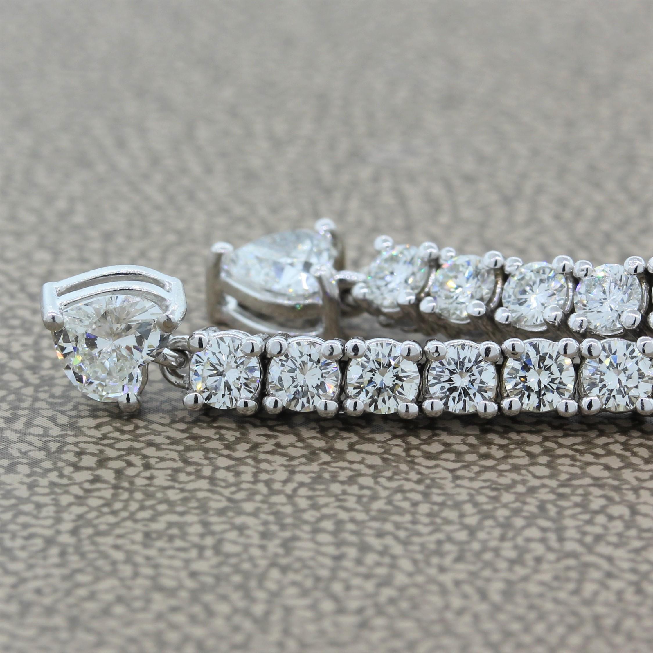 Diamant-Gold-Tropfen-Halskette im Angebot 2