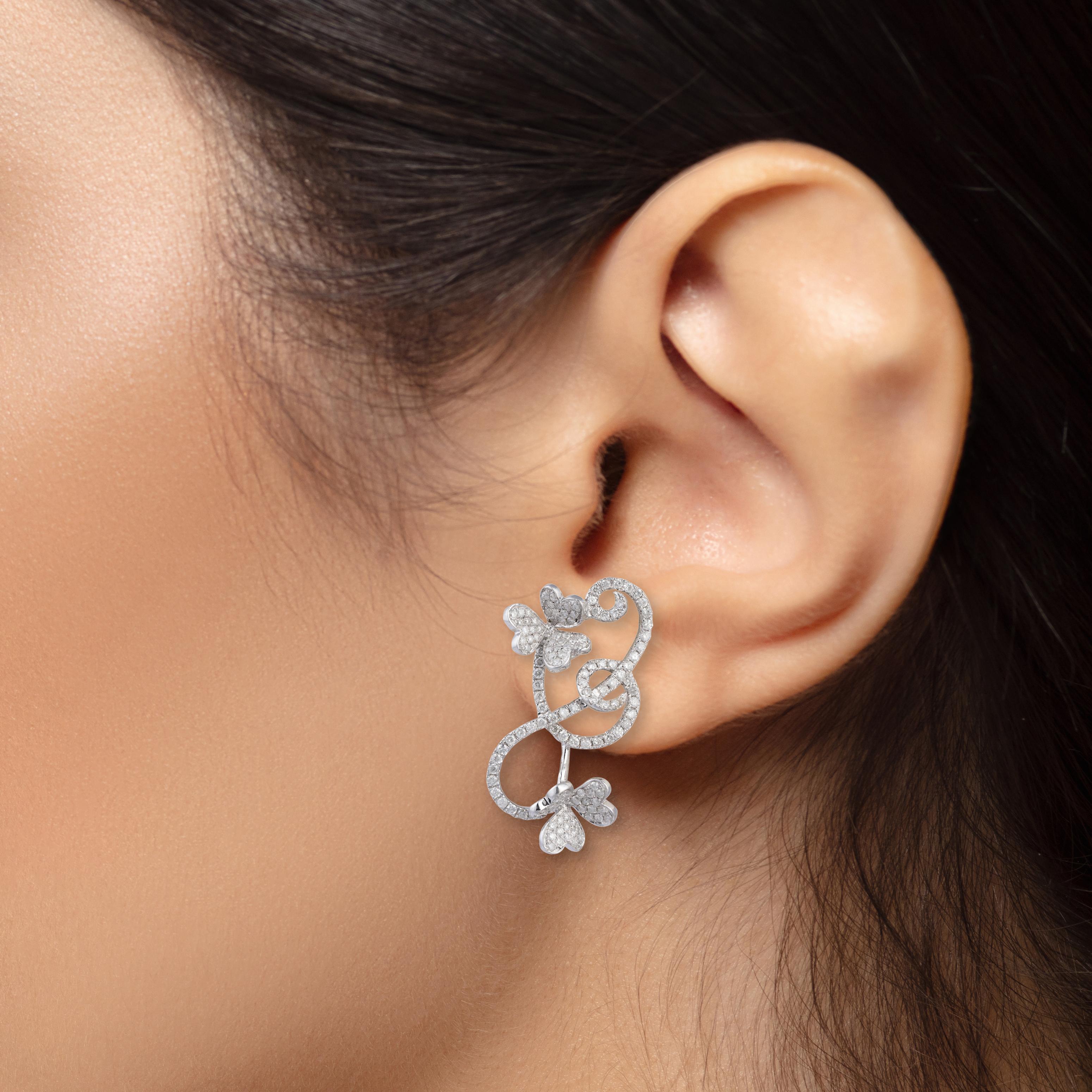Orecchino in oro 18k con diamante da 1,39 carati In condizioni Nuovo in vendita a jaipur, IN